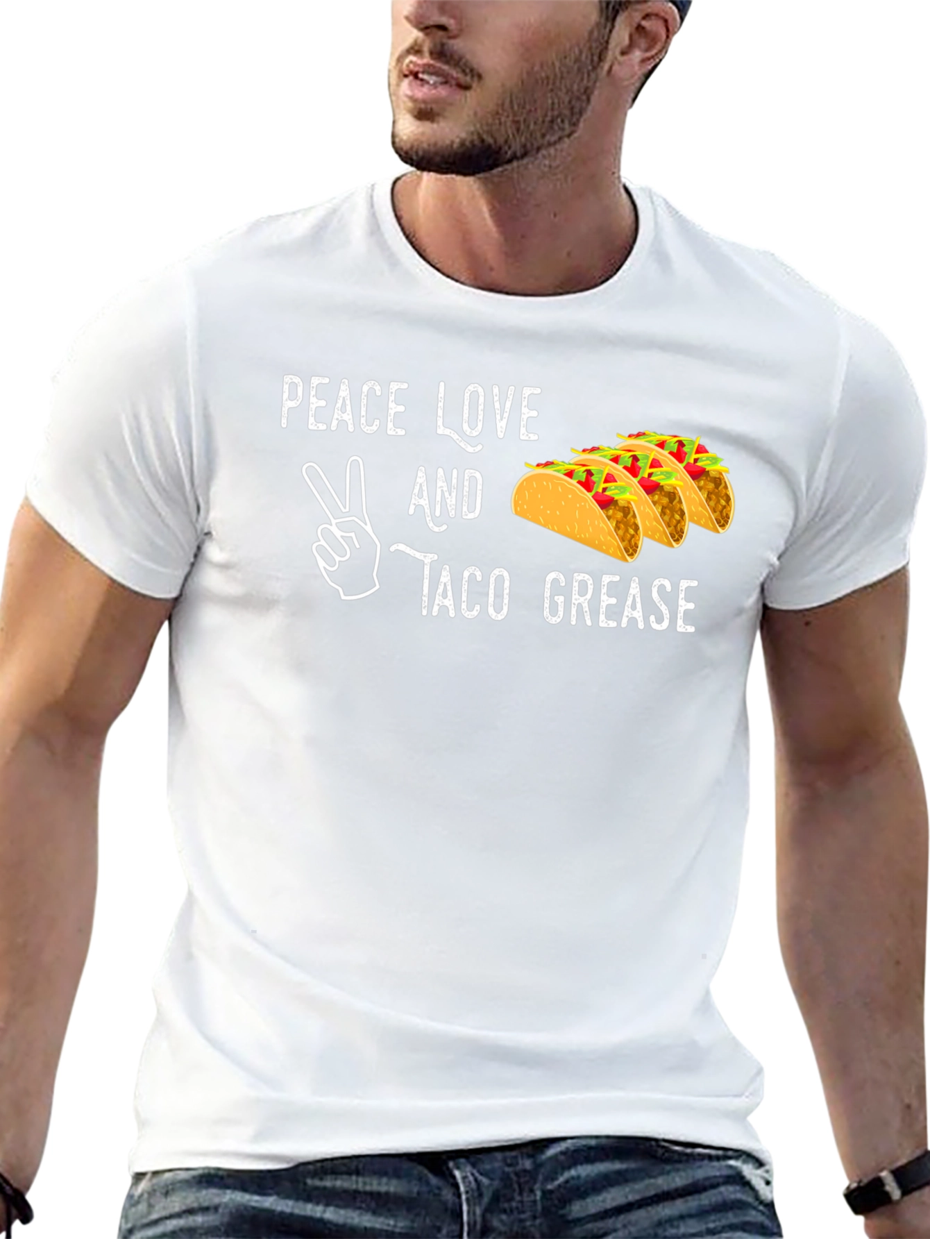 Peace Love Taco Grease T-Shirt Funny Foodie