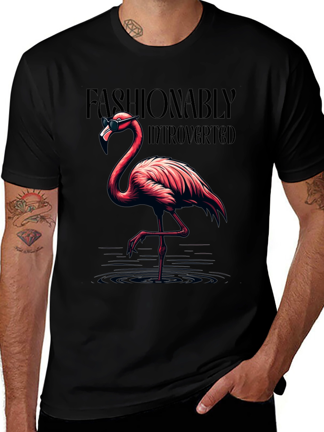 Fashionably Introverted Flamingo T-Shirt