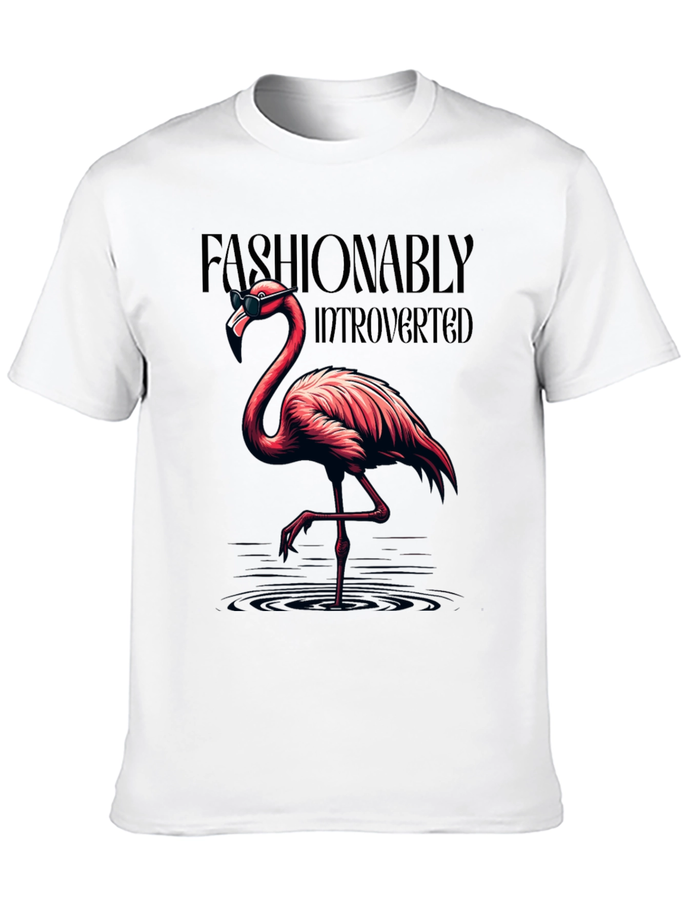 Fashionably Introverted Flamingo T-Shirt