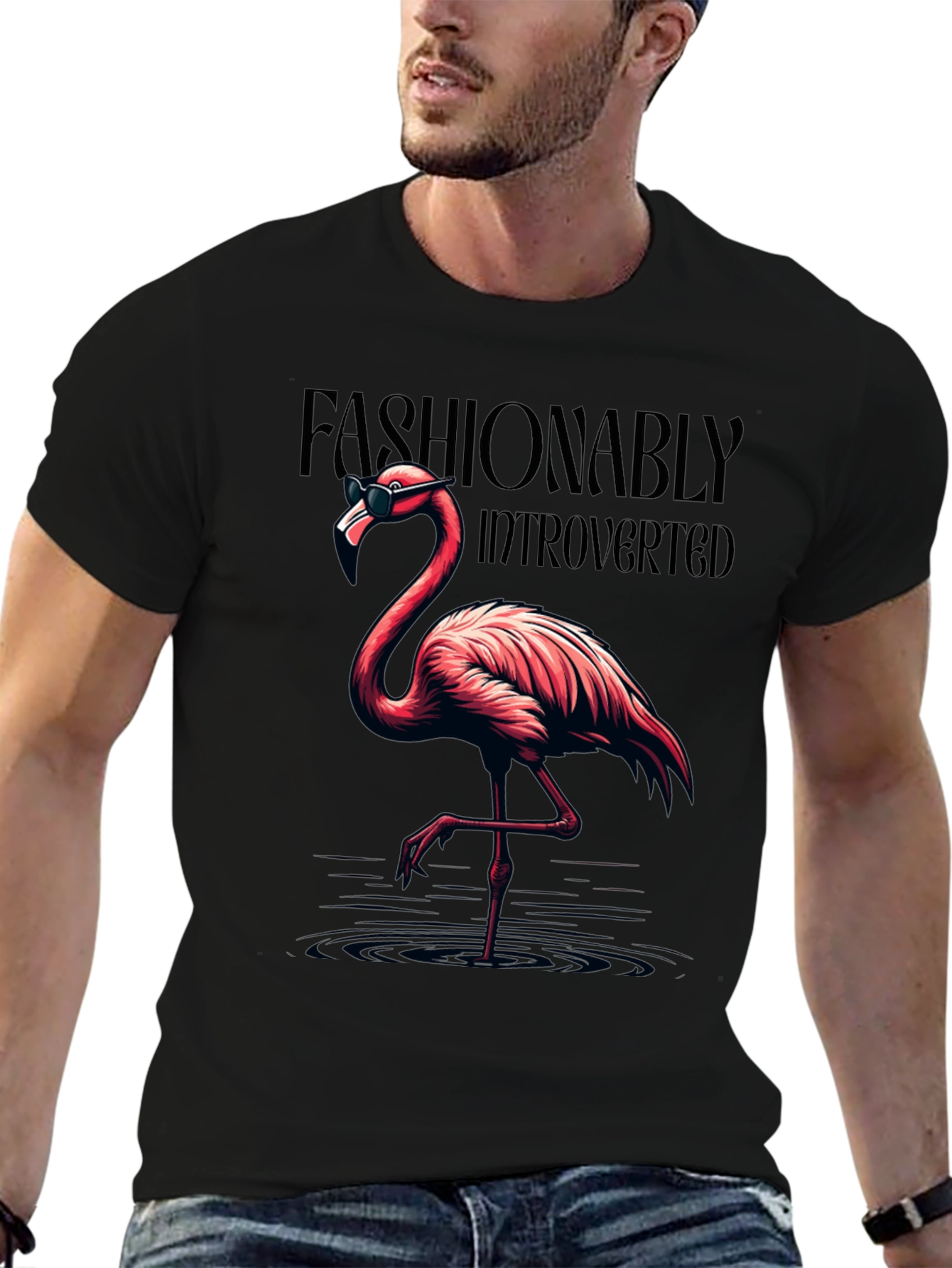 Fashionably Introverted Flamingo T-Shirt