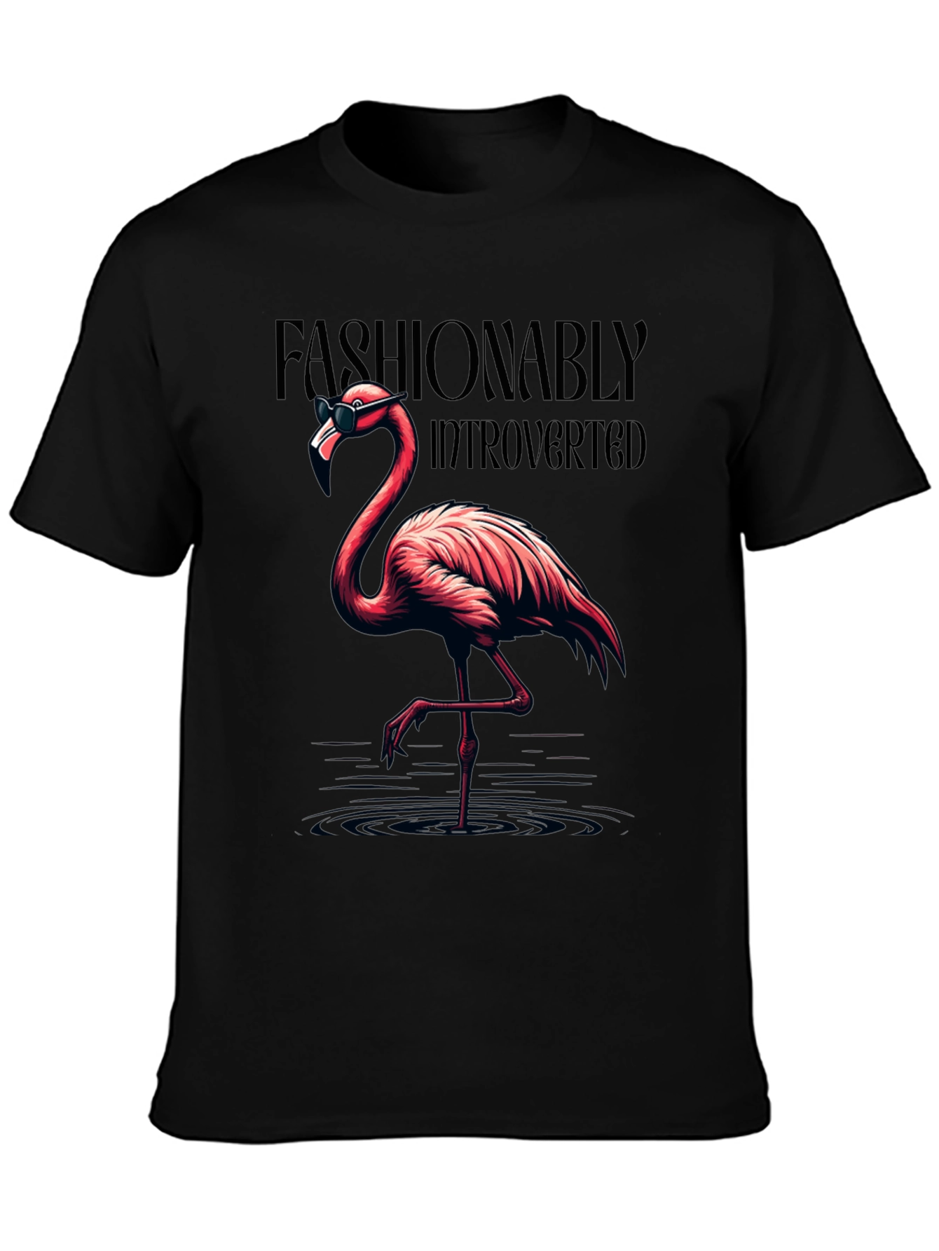 Fashionably Introverted Flamingo T-Shirt