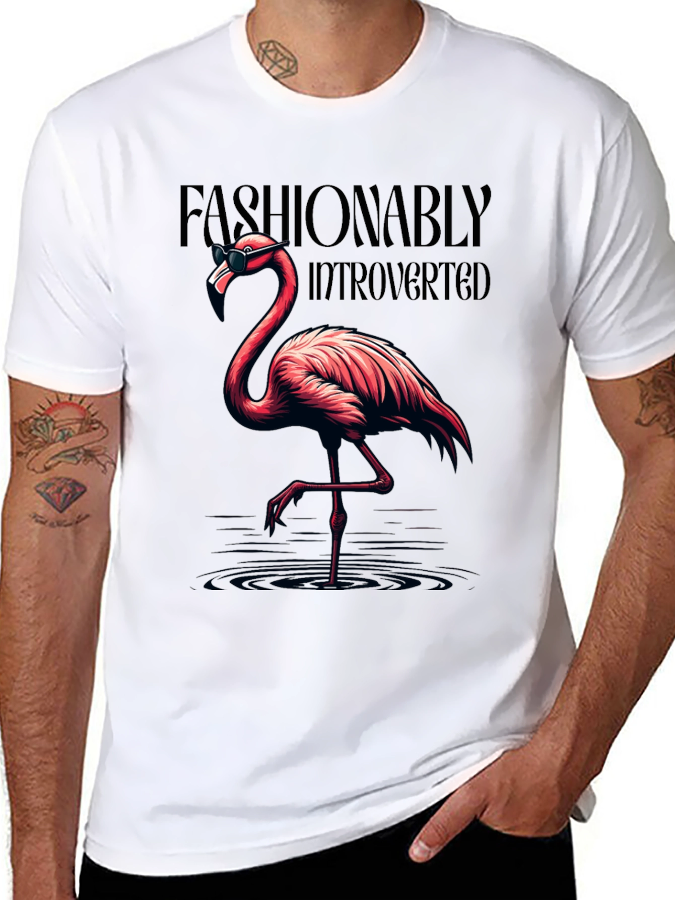 Fashionably Introverted Flamingo T-Shirt