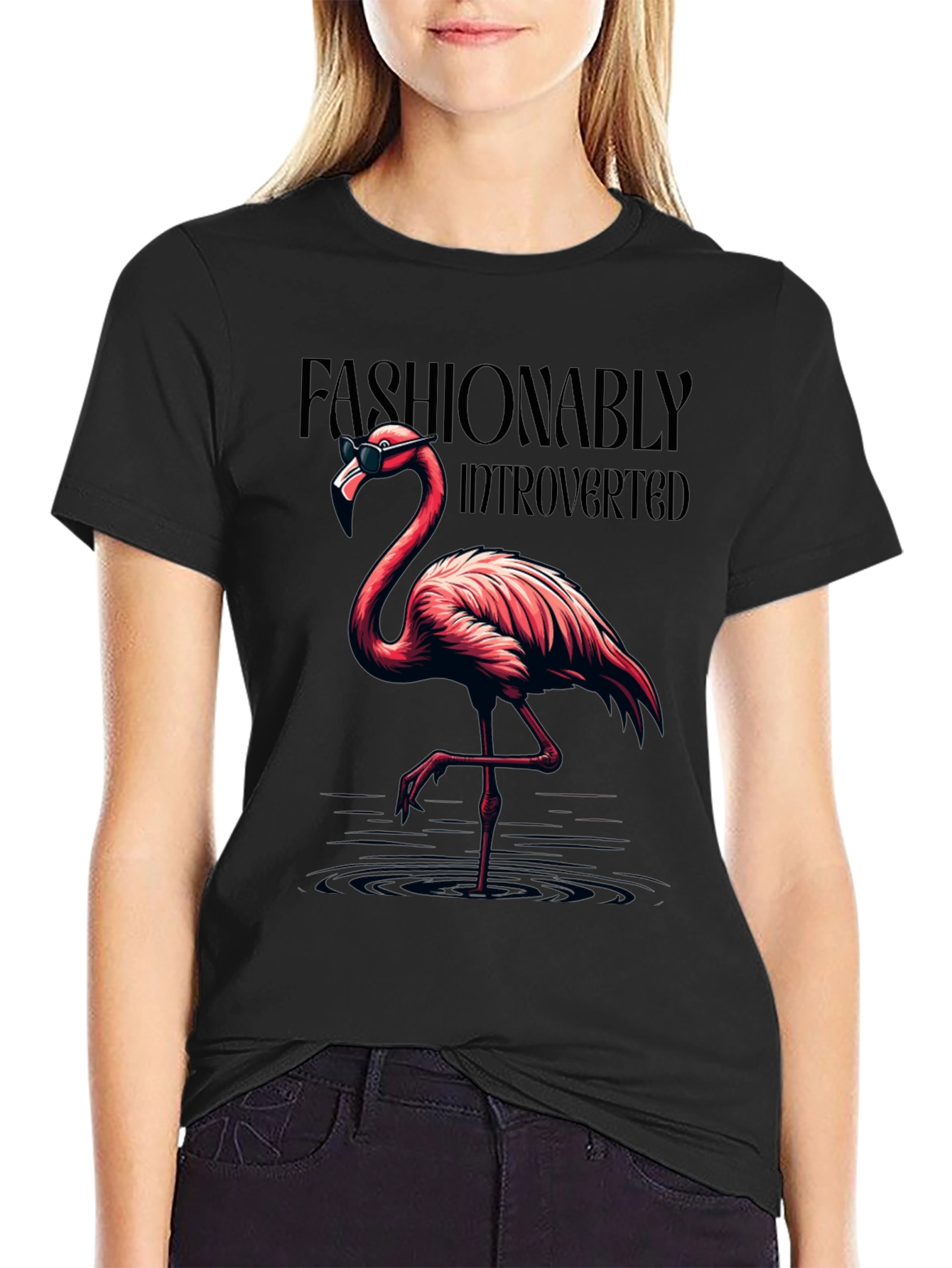 Fashionably Introverted Flamingo T-Shirt