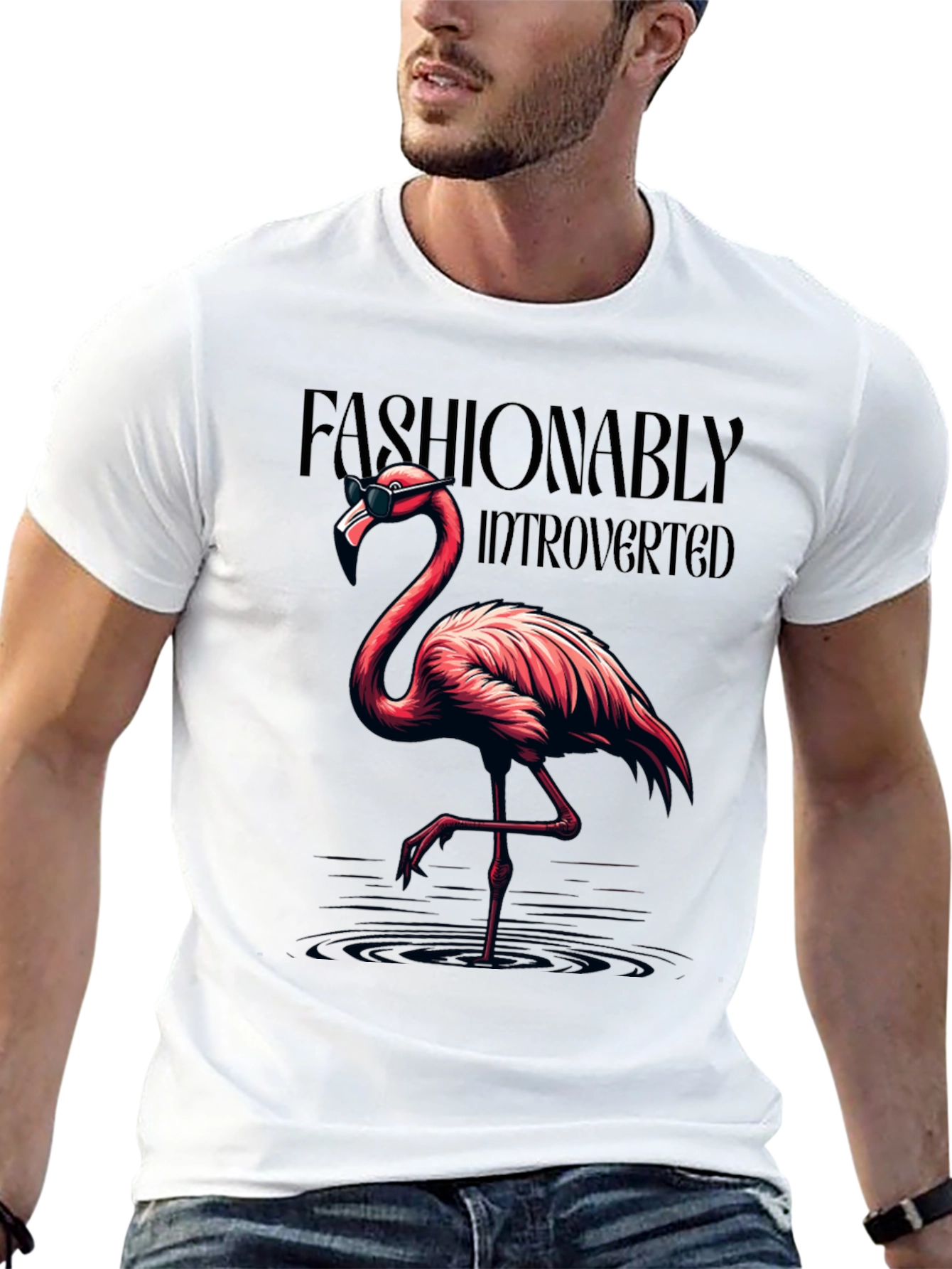 Fashionably Introverted Flamingo T-Shirt