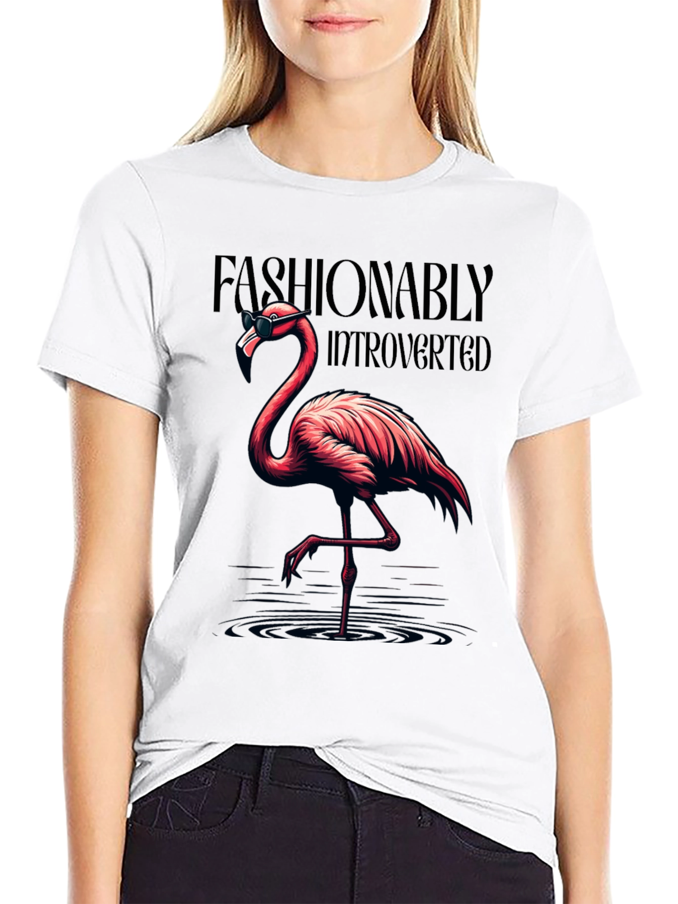 Fashionably Introverted Flamingo T-Shirt