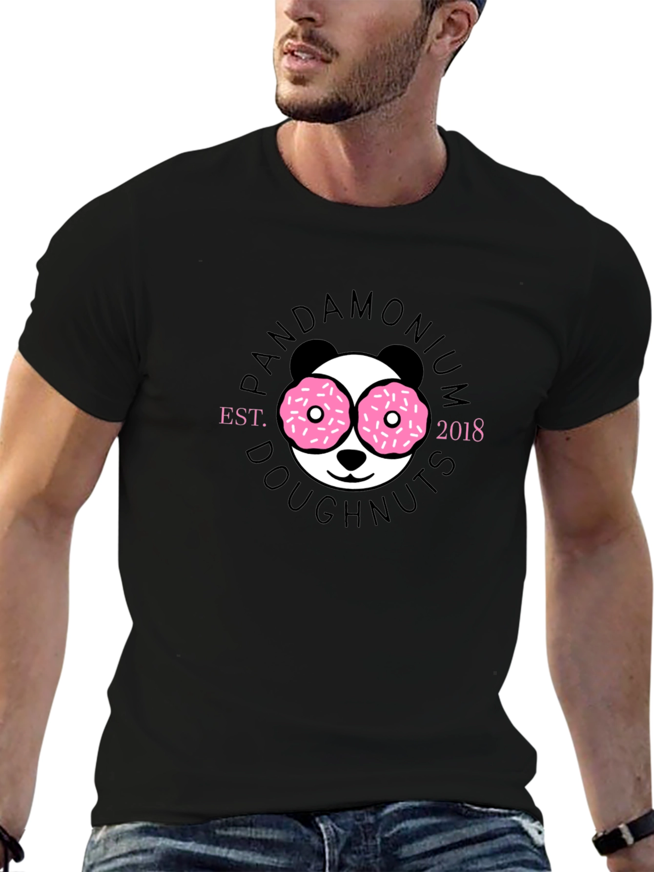 Pandamonium Doughnuts Black T-Shirt