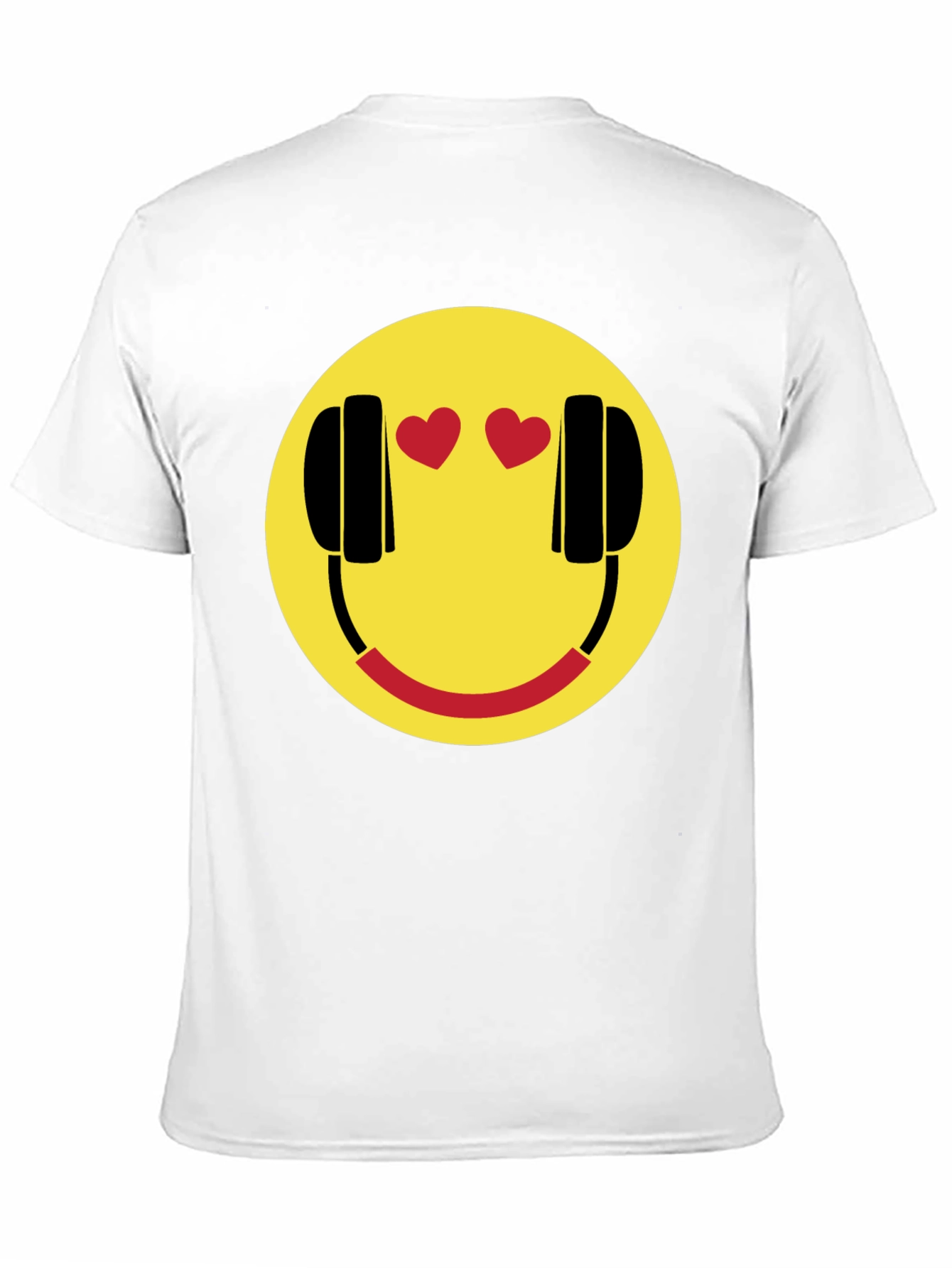 Smiley Face with Headphone Hearts T-Shirt