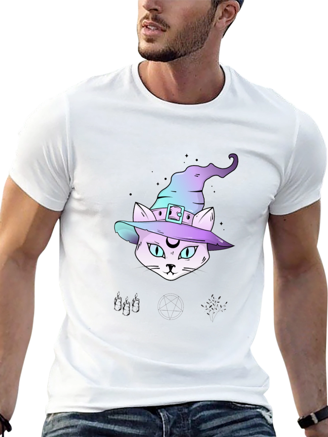 Witchy Cat T-Shirt - Halloween Style
