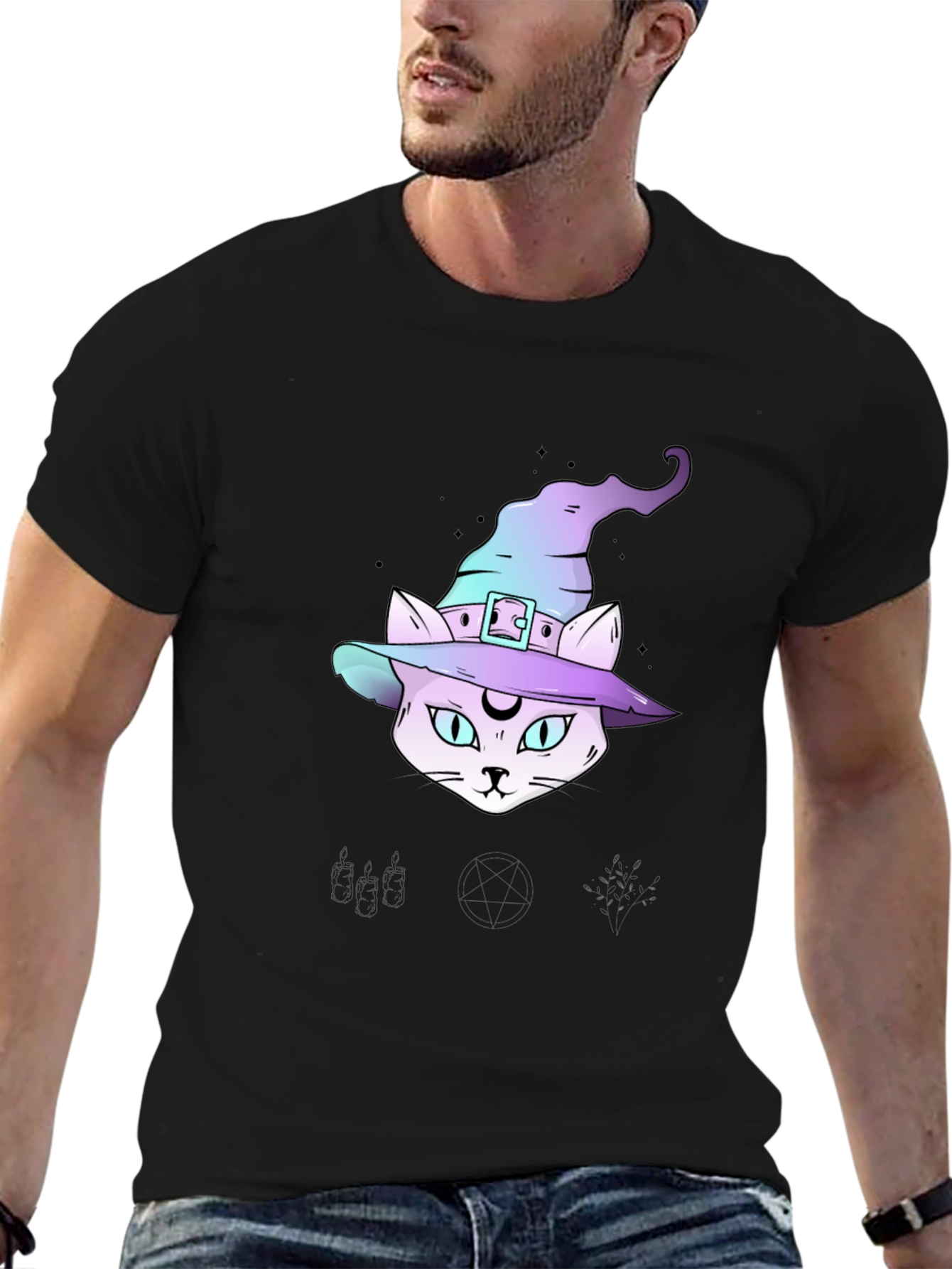 Witchy Cat T-Shirt - Halloween Style