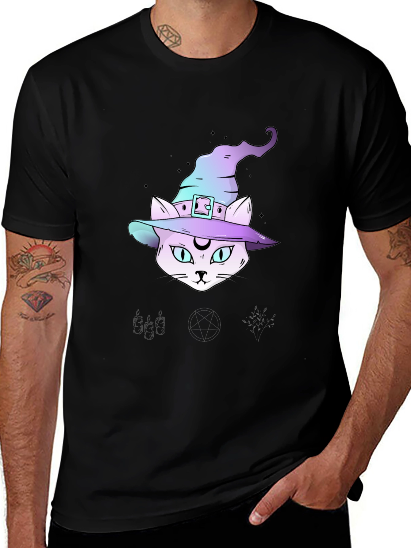 Witchy Cat T-Shirt - Halloween Style