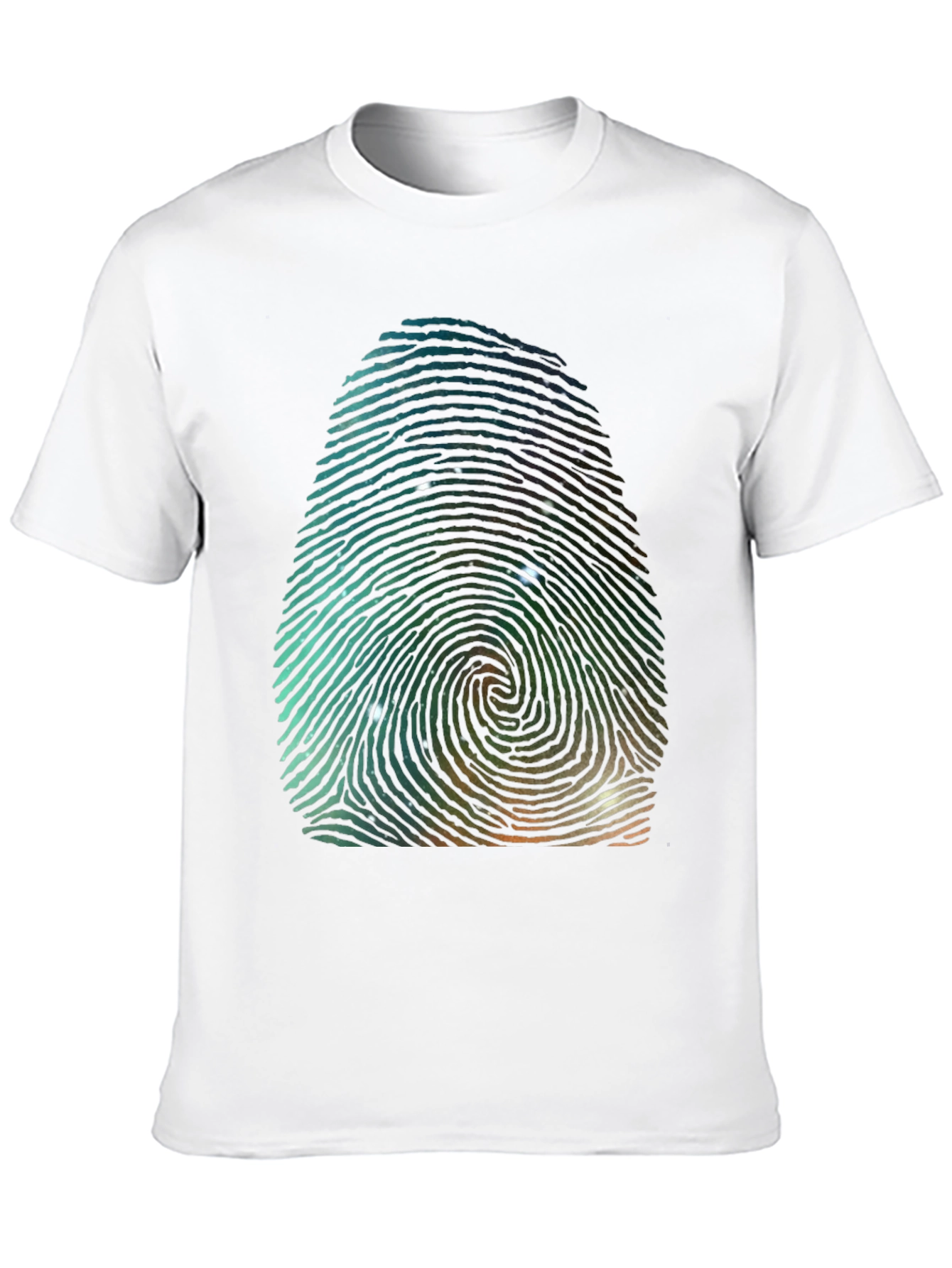 Unique Fingerprint Galaxy Graphic Tee - Black