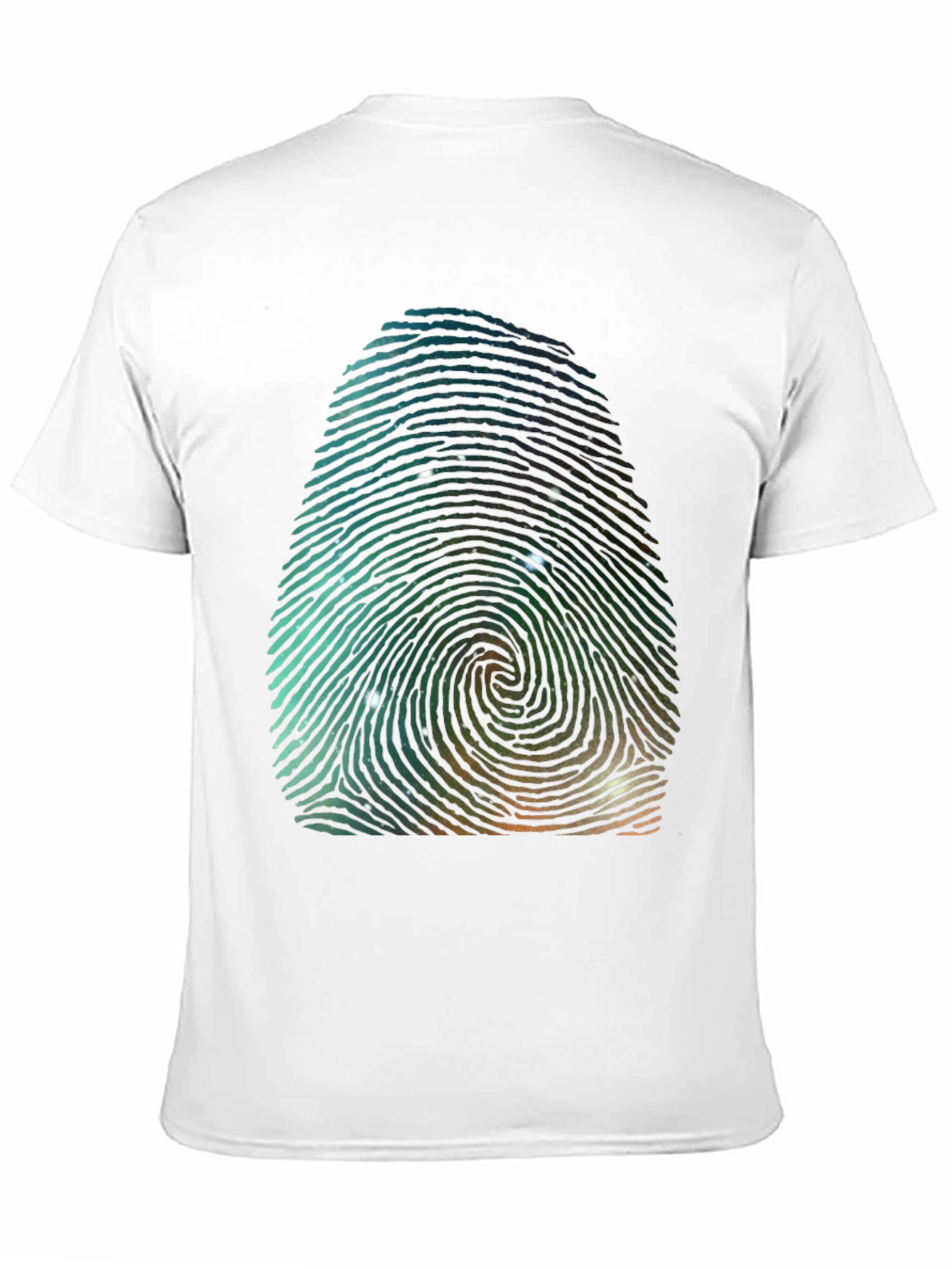 Unique Fingerprint Galaxy Graphic Tee - Black