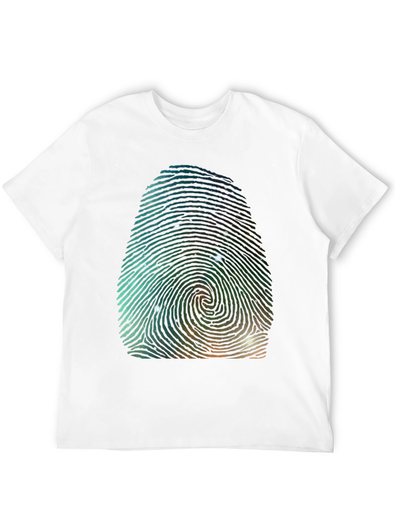 Unique Fingerprint Galaxy Graphic Tee - Black