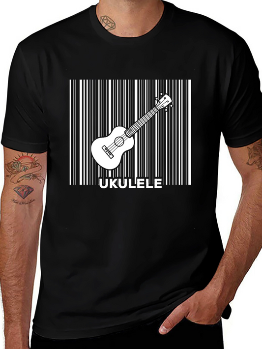 Ukulele Barcode Graphic Tee - Musician T-Shirt