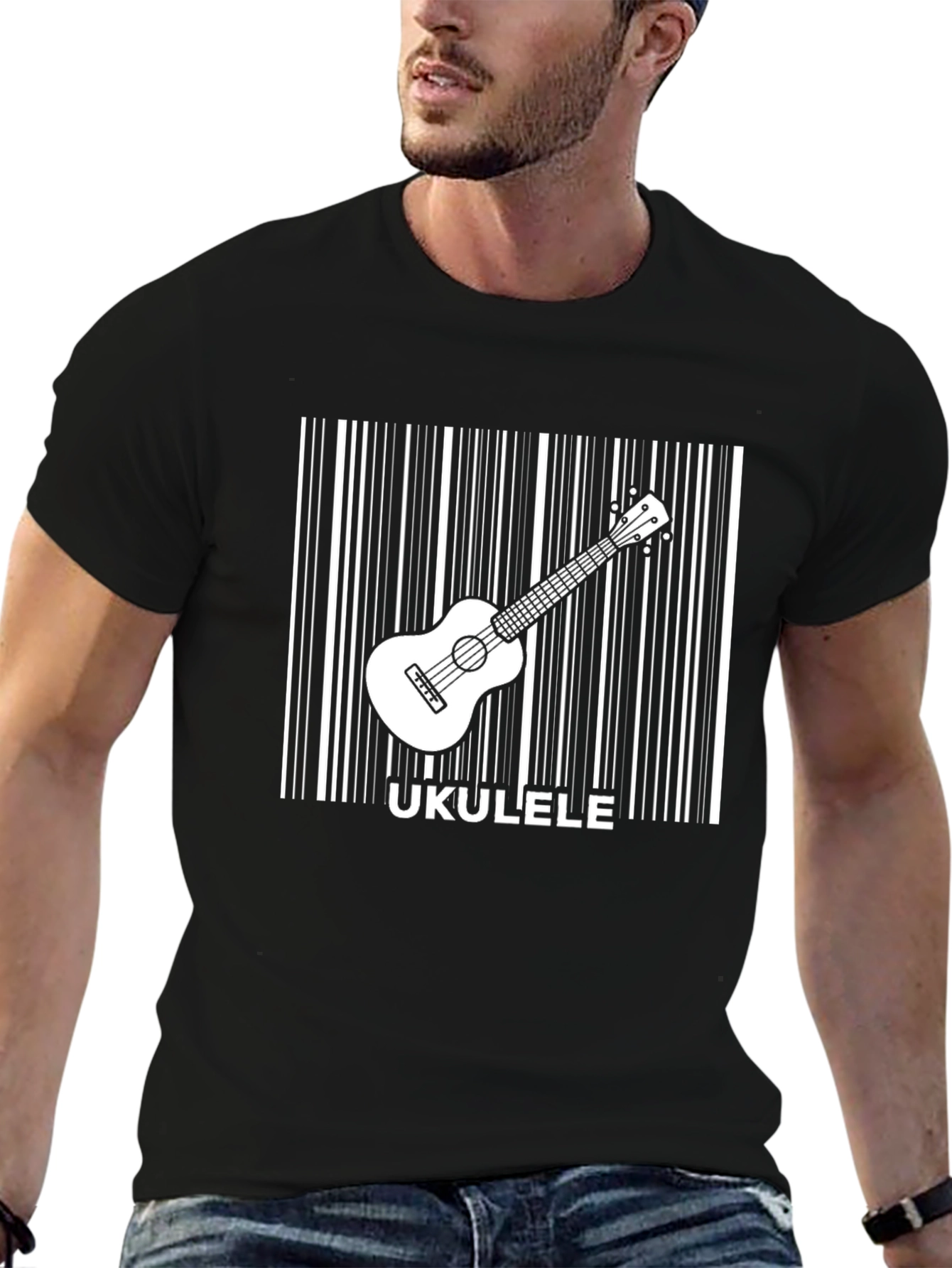 Ukulele Barcode Graphic Tee - Musician T-Shirt