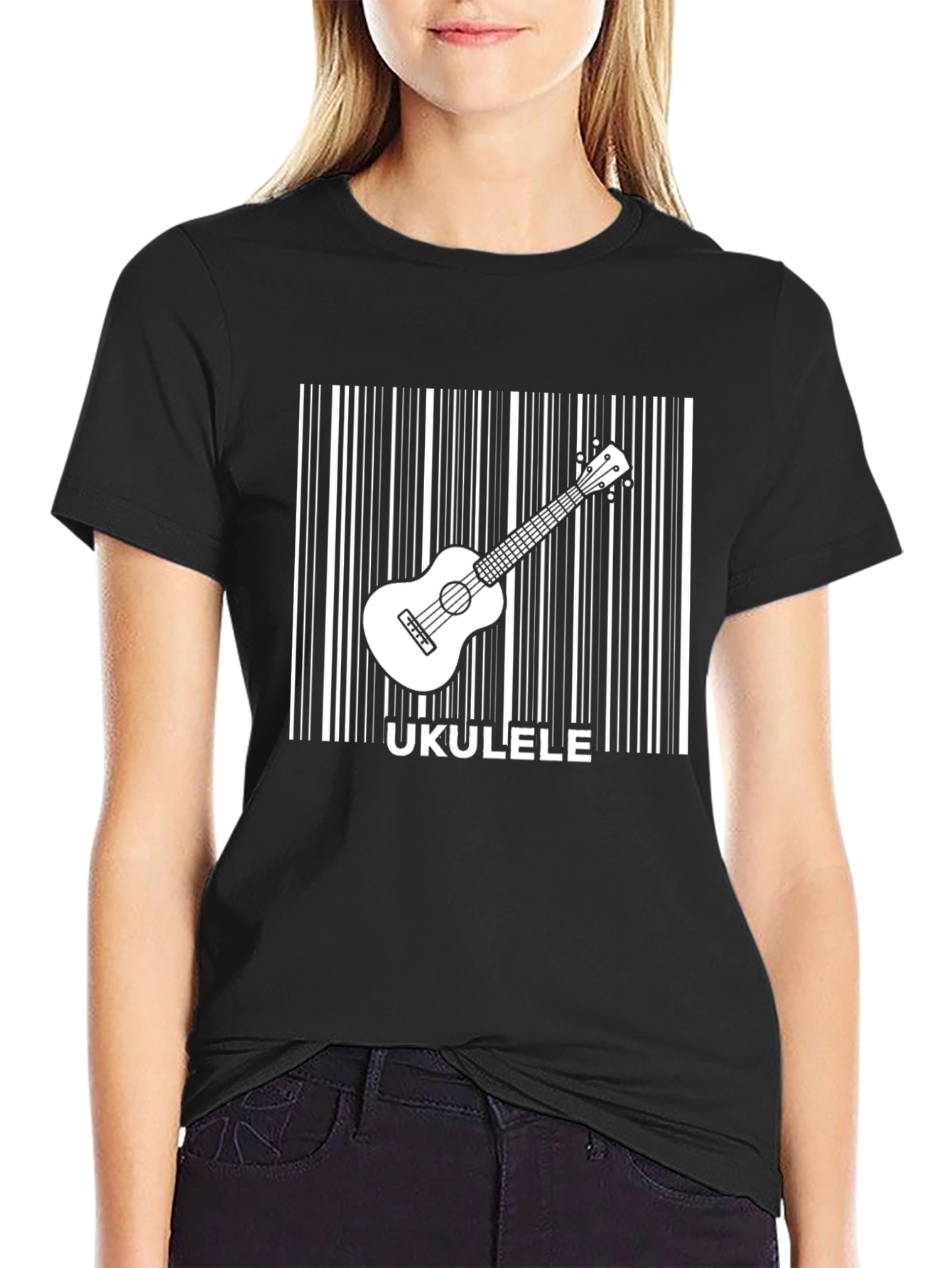 Ukulele Barcode Graphic Tee - Musician T-Shirt