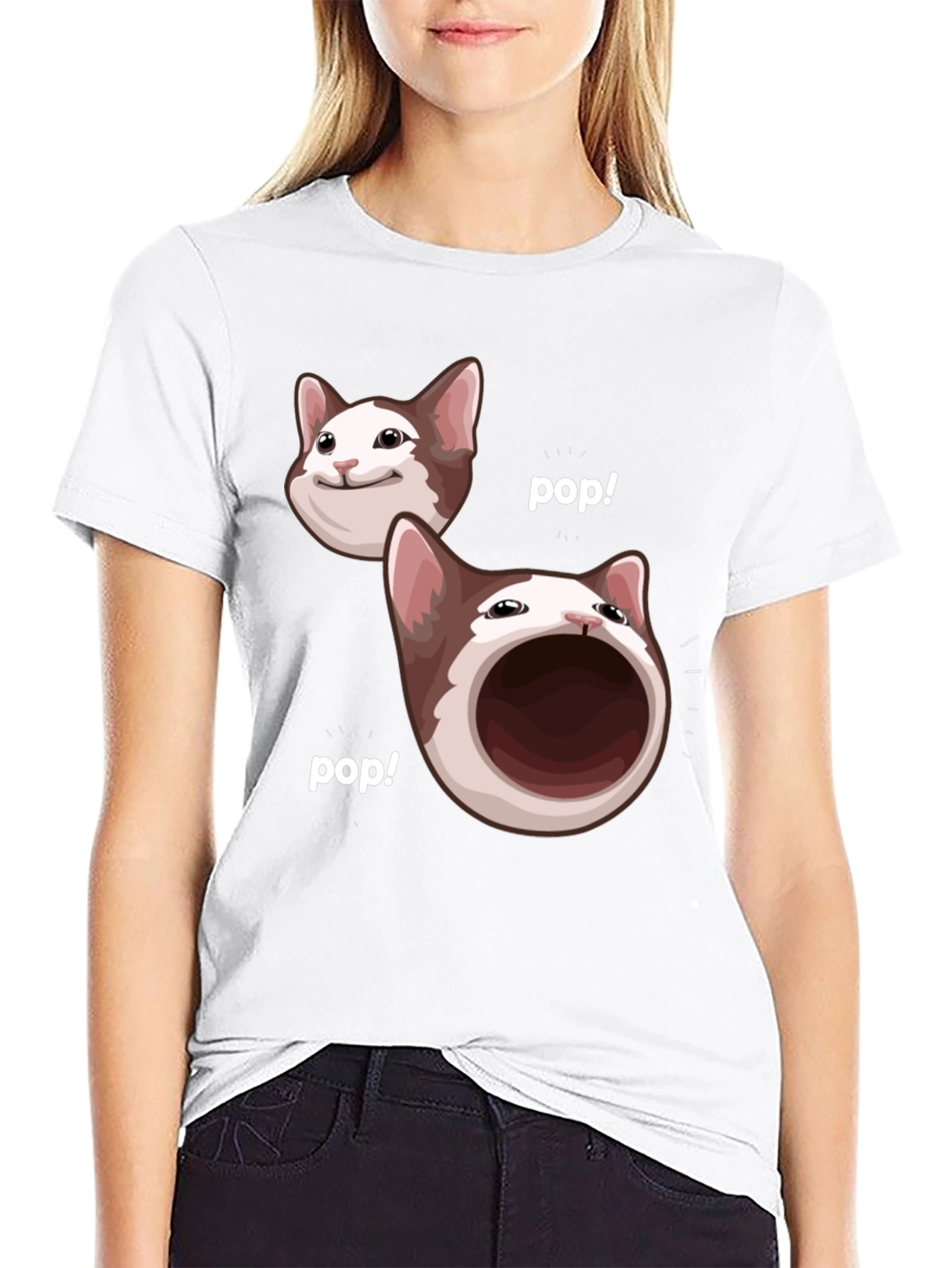 Pop Cat Meme T-Shirt