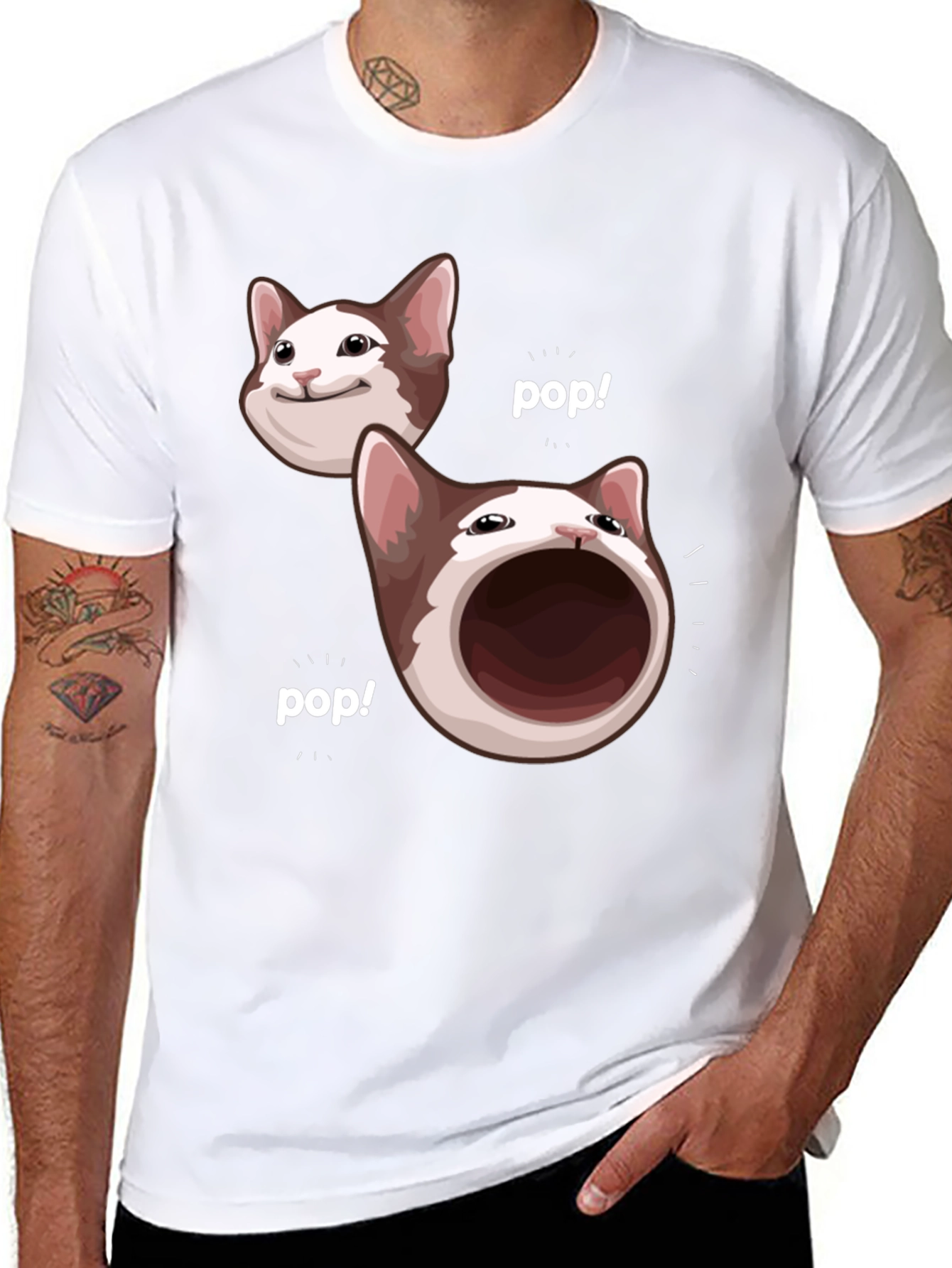 Pop Cat Meme T-Shirt