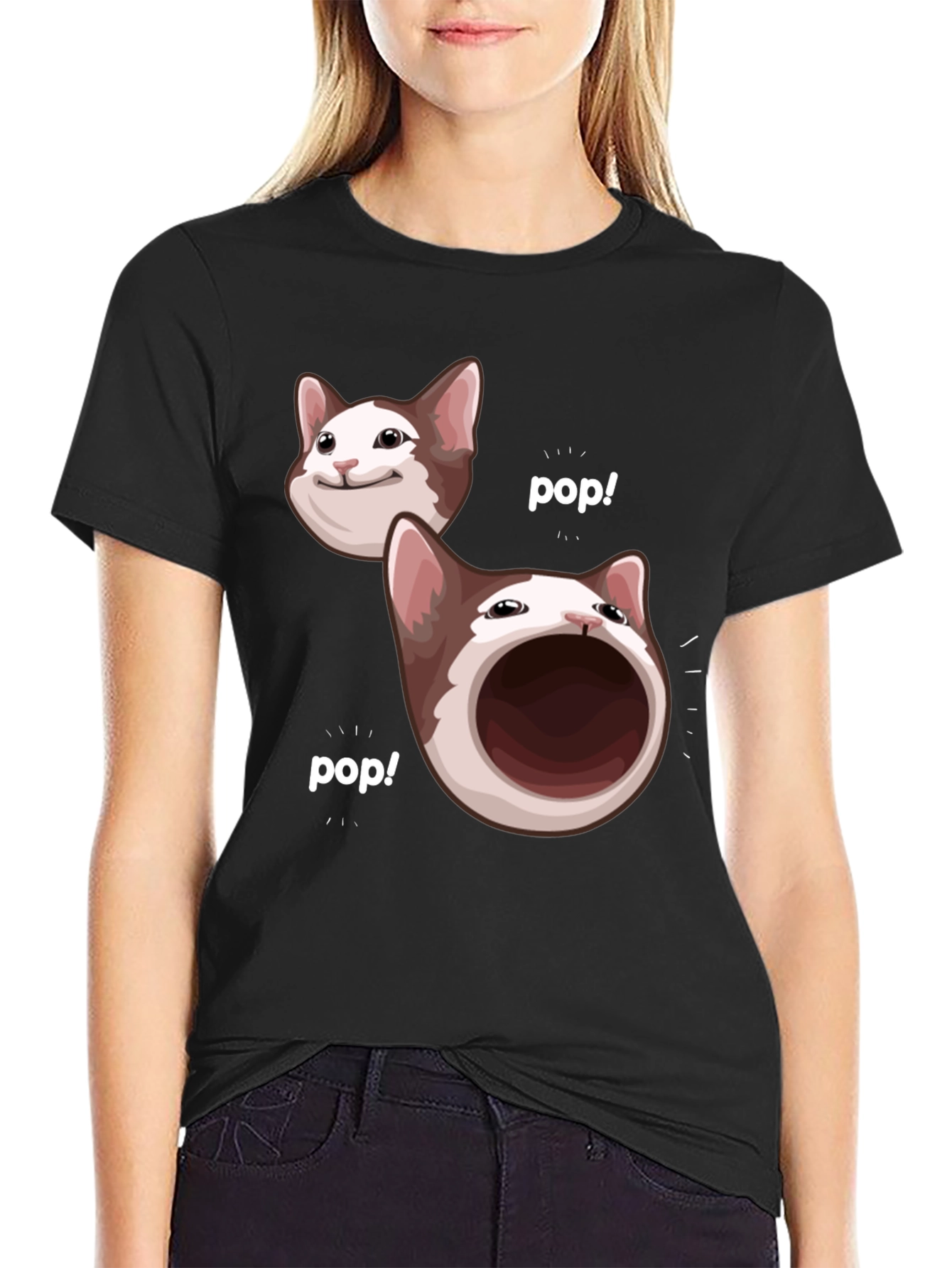 Pop Cat Meme T-Shirt