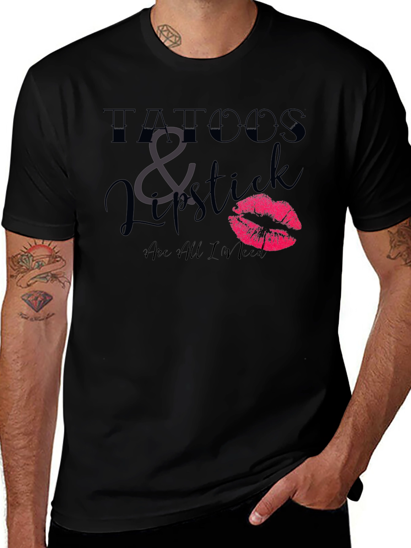 Tattoos & Lipstick Graphic T-Shirt