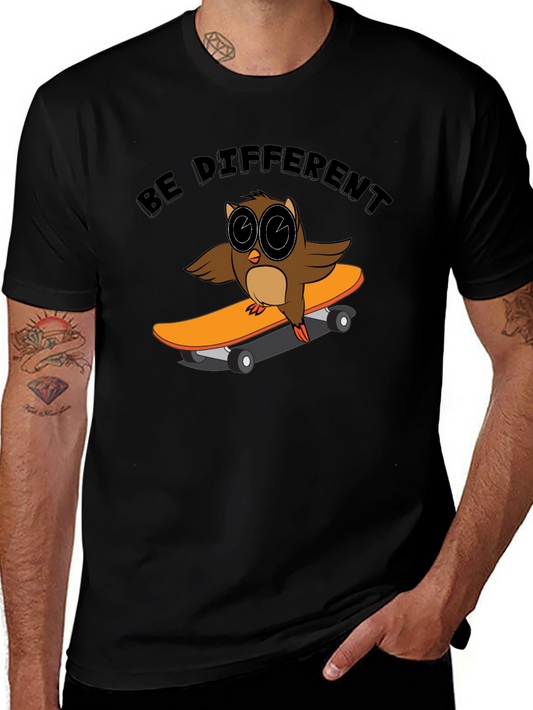 Be Different Owl Skateboarder T-Shirt
