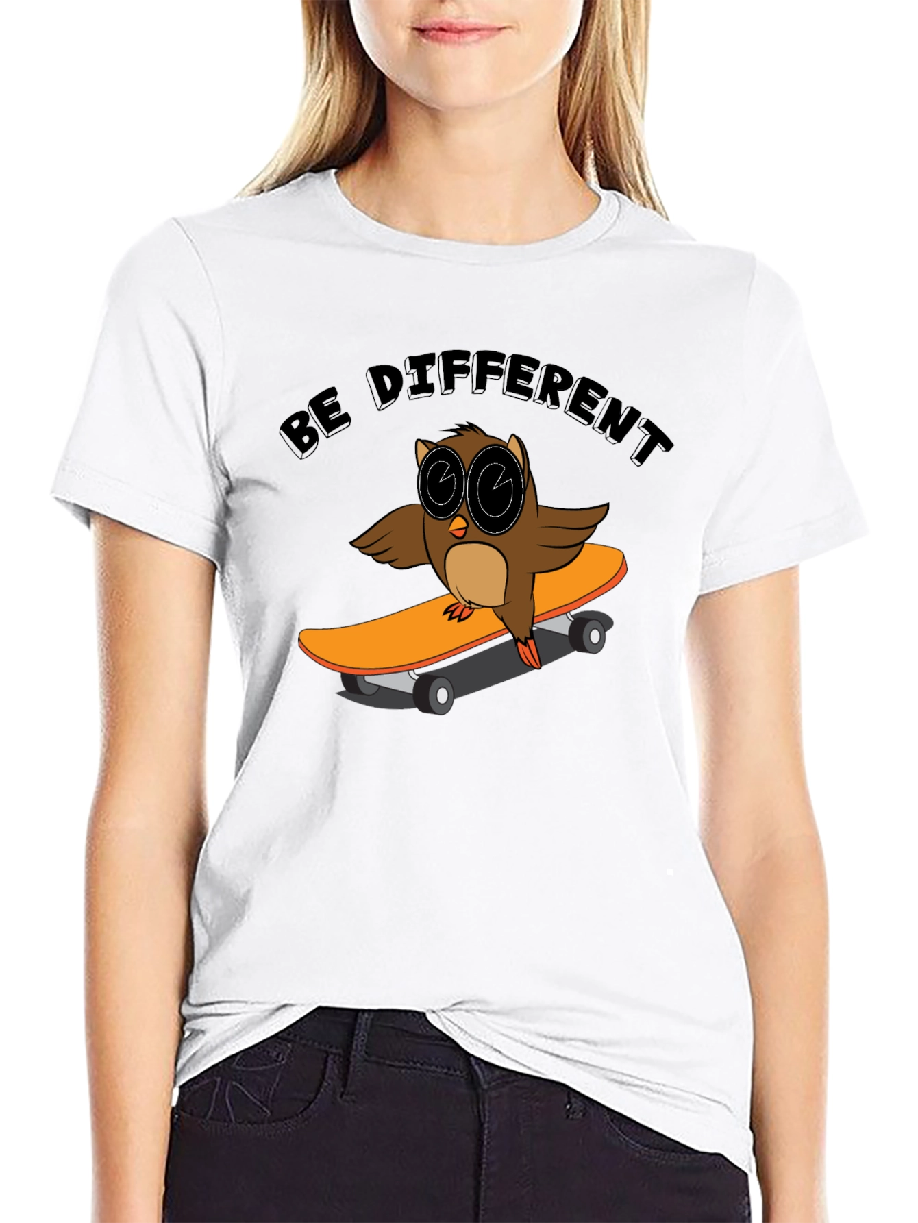 Be Different Owl Skateboarder T-Shirt