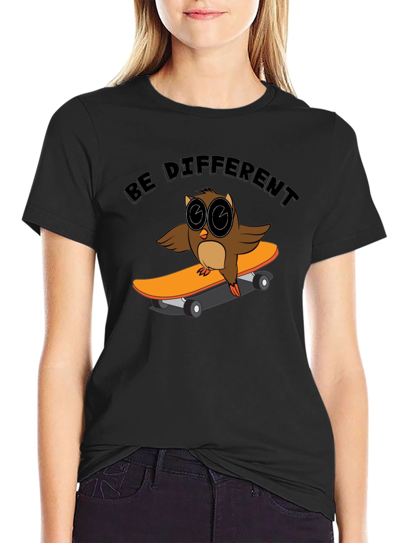 Be Different Owl Skateboarder T-Shirt
