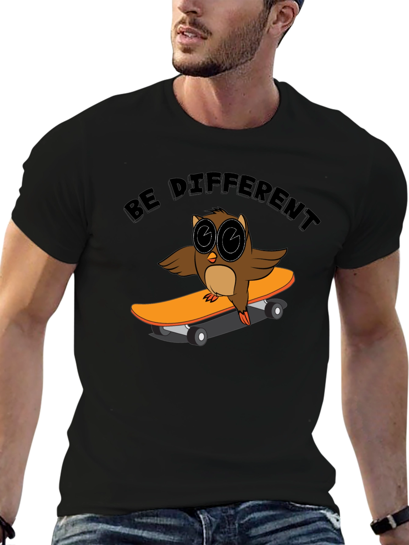 Be Different Owl Skateboarder T-Shirt