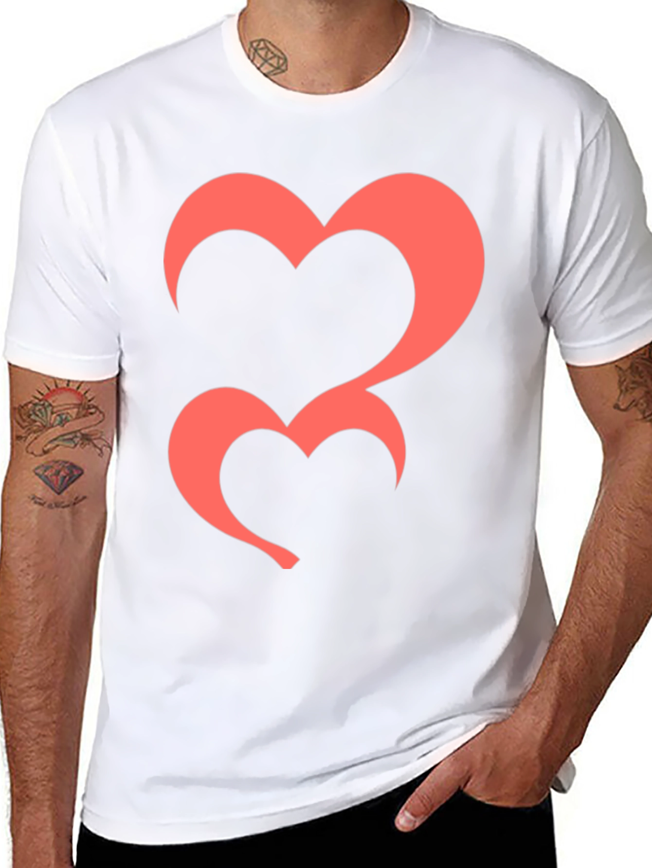 Heart Graphic Tee - Black Casual T-Shirt