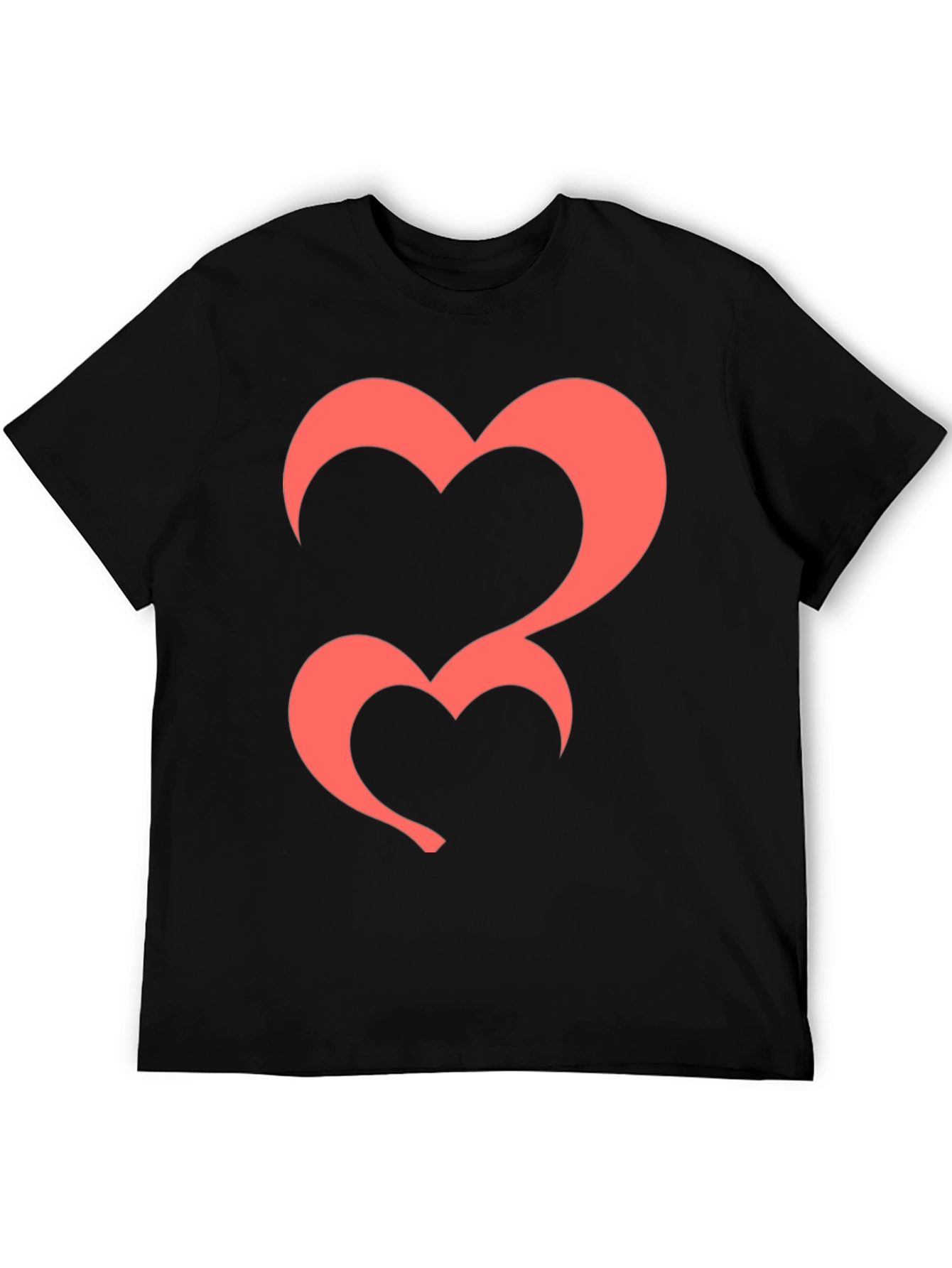 Heart Graphic Tee - Black Casual T-Shirt