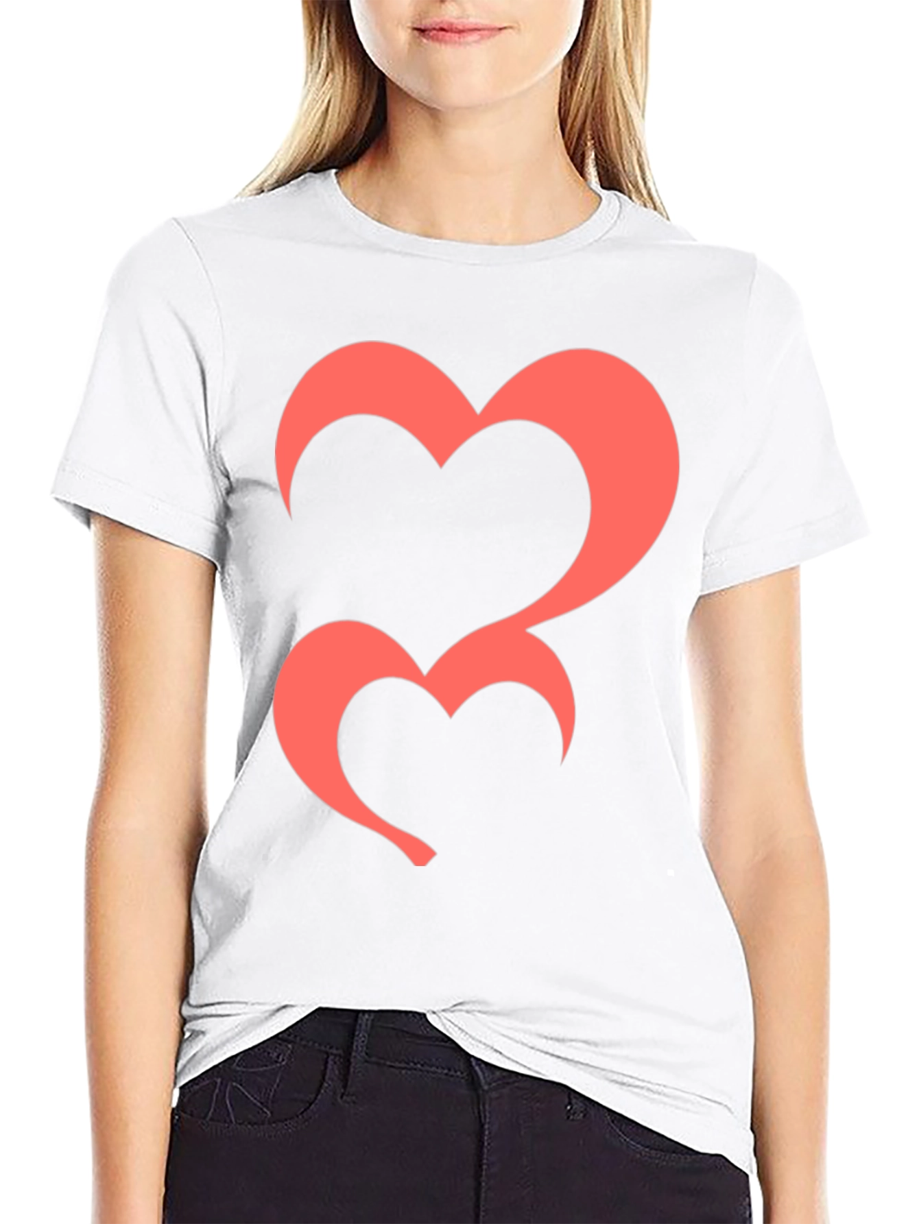 Heart Graphic Tee - Black Casual T-Shirt