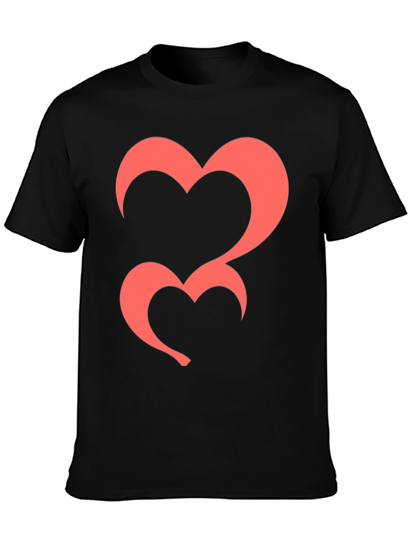 Heart Graphic Tee - Black Casual T-Shirt