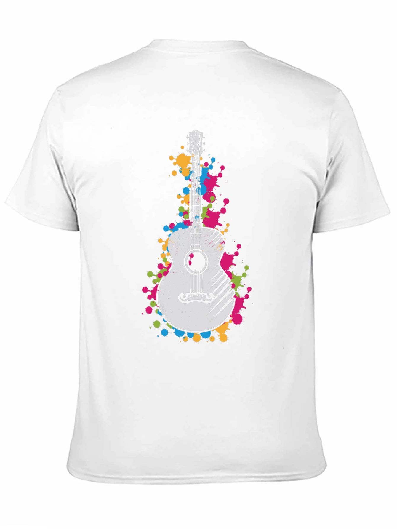 Guitar Splatter Graphic Black T-Shirt