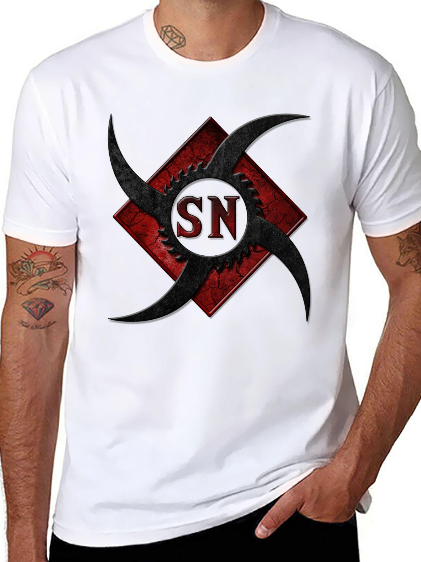 Edgy Graphic Tee - SN Design Black T-Shirt
