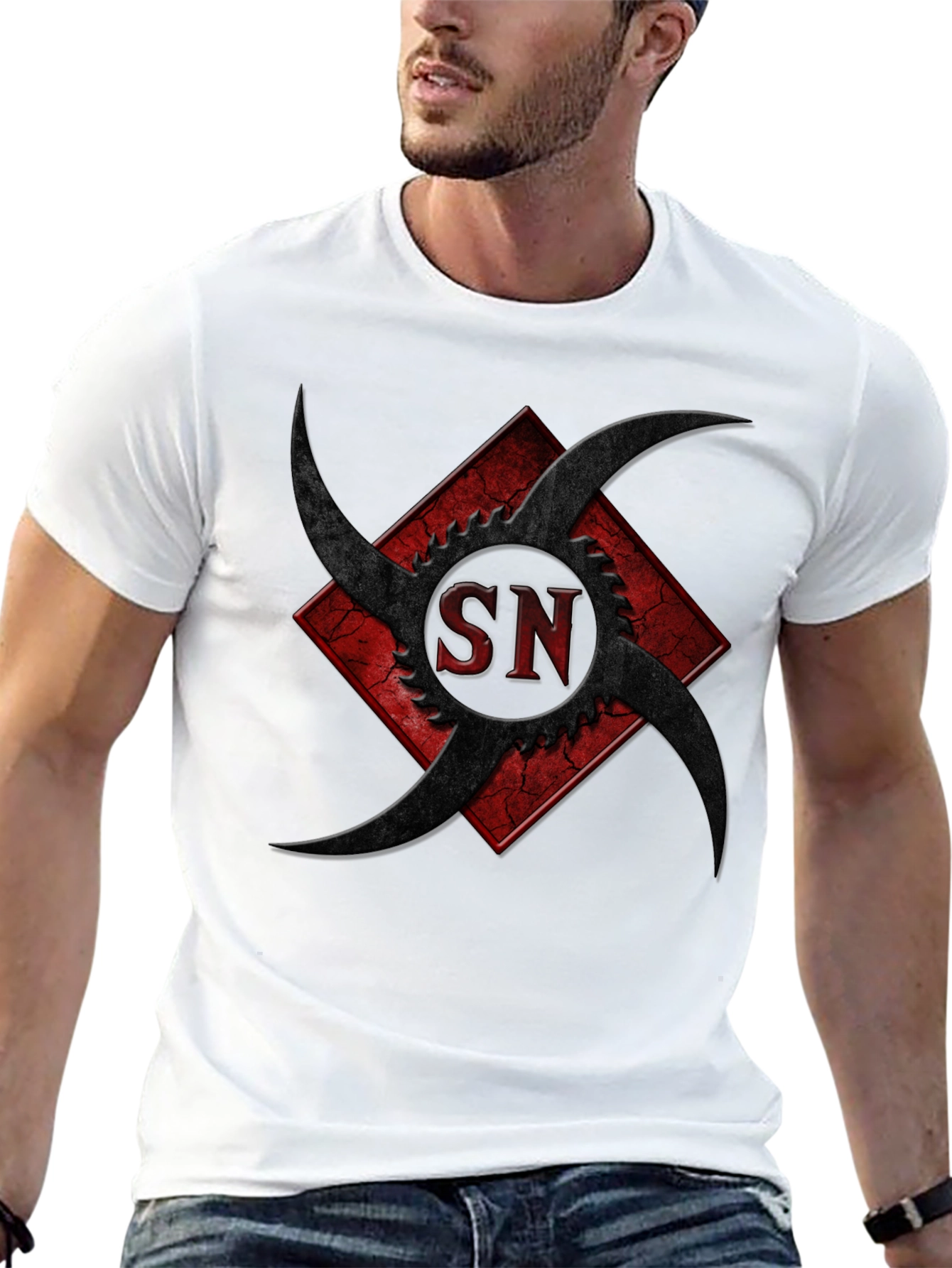 Edgy Graphic Tee - SN Design Black T-Shirt