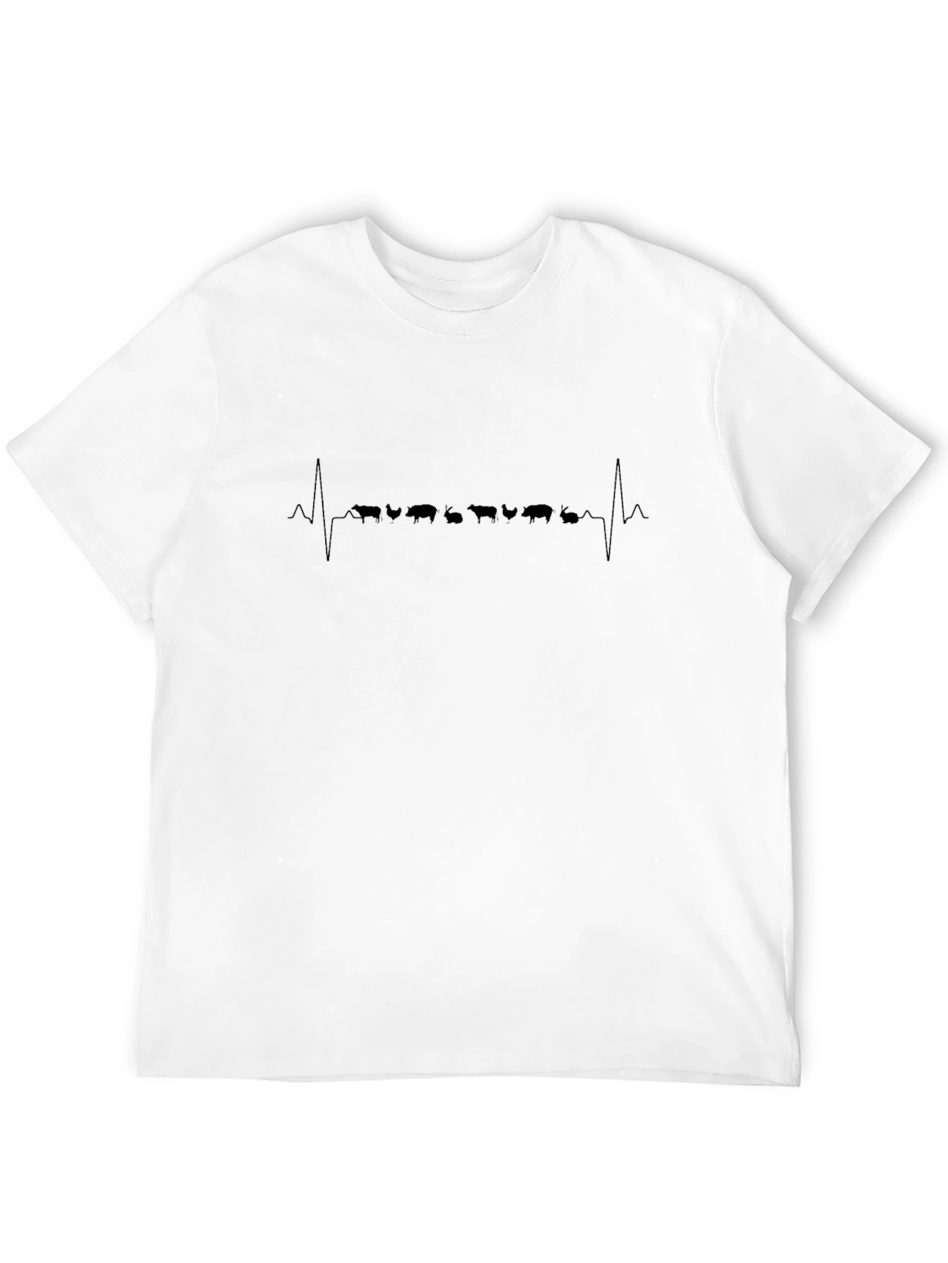 Farm Animal Heartbeat Black T-Shirt