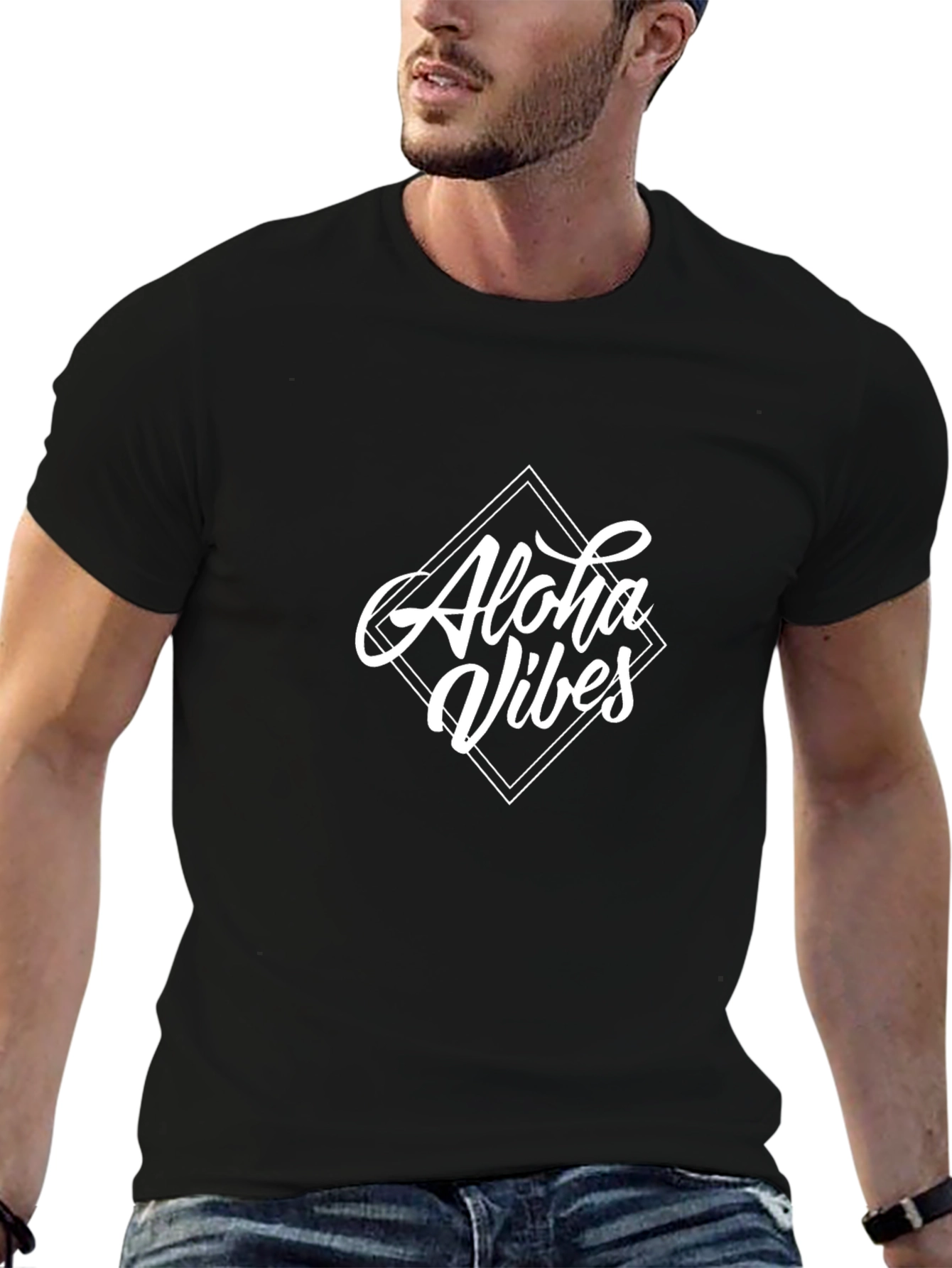 Aloha Vibes Black Graphic Tee