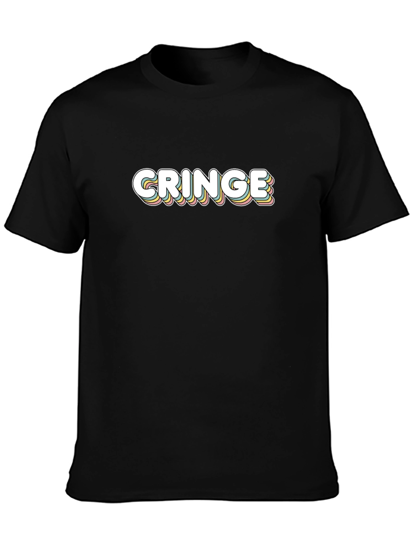Retro Cringe Graphic Tee - Black
