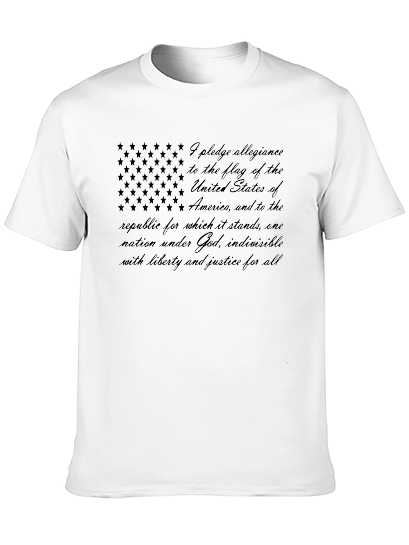 Pledge of Allegiance American Flag Graphic T-Shirt