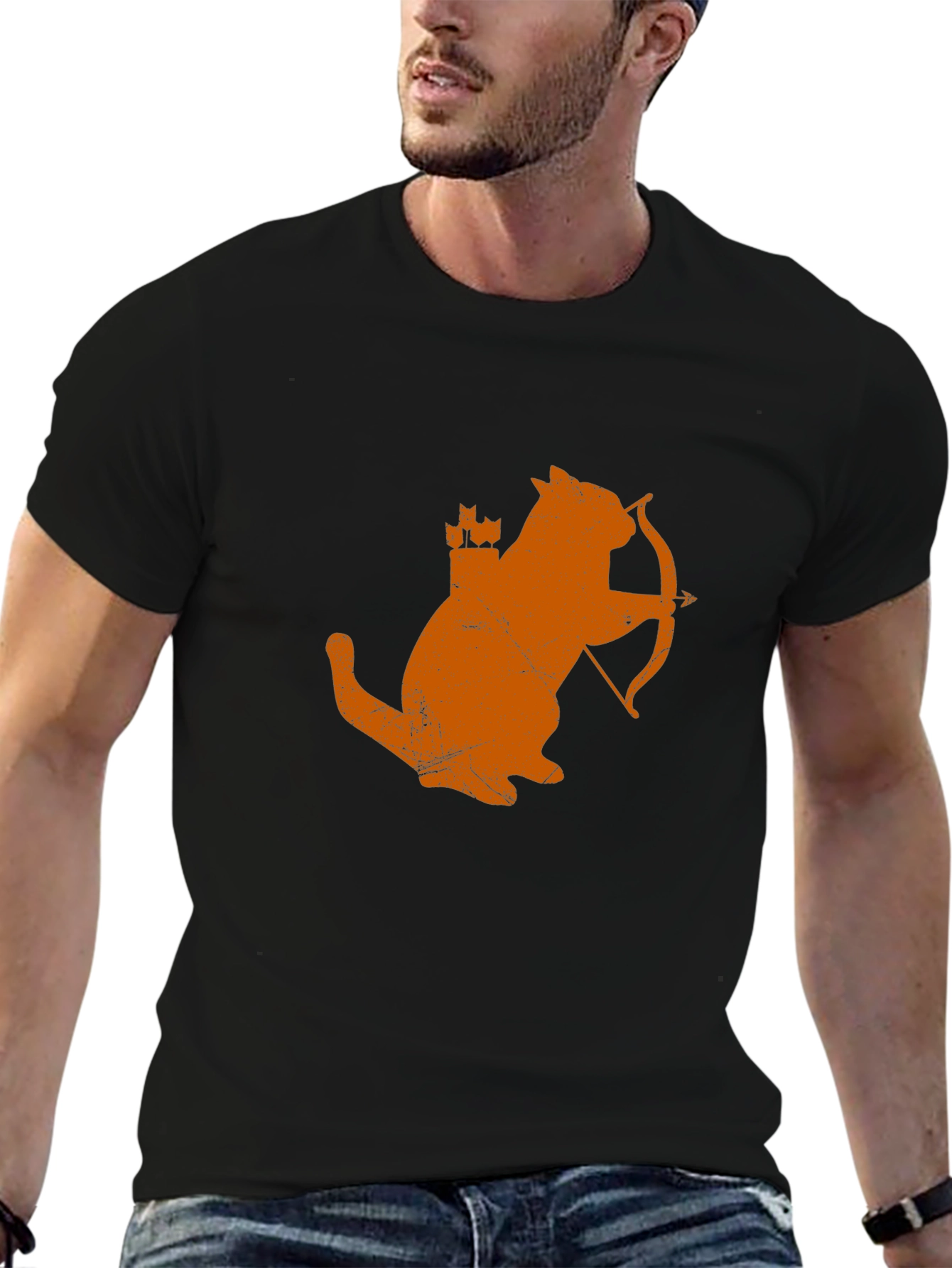 Cat Archer T-Shirt - Funny Feline Bow Hunter Tee