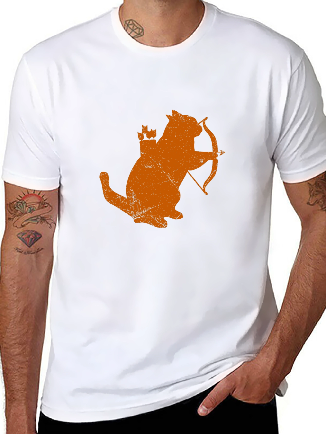 Cat Archer T-Shirt - Funny Feline Bow Hunter Tee
