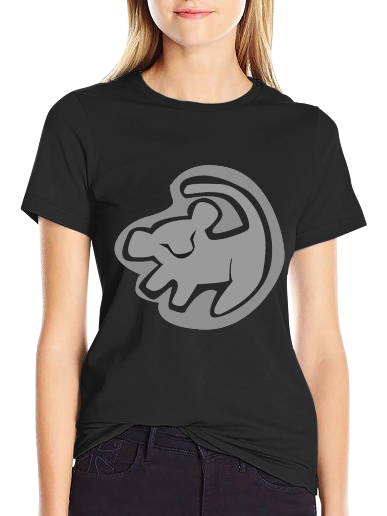 Lion King Simba Silhouette Black T-Shirt