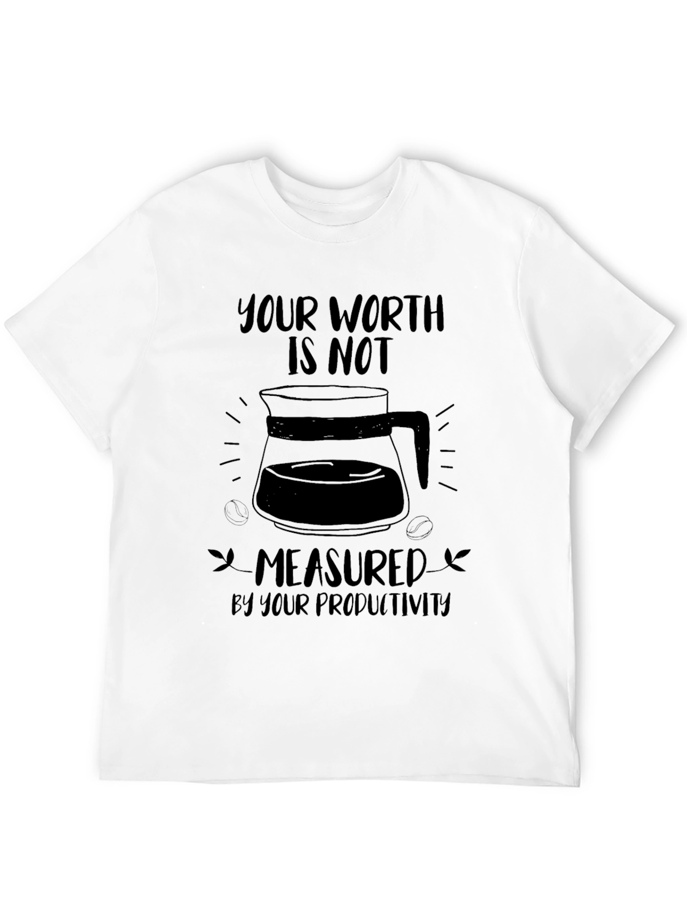 Worth Not Productivity Mens Black Graphic Tee