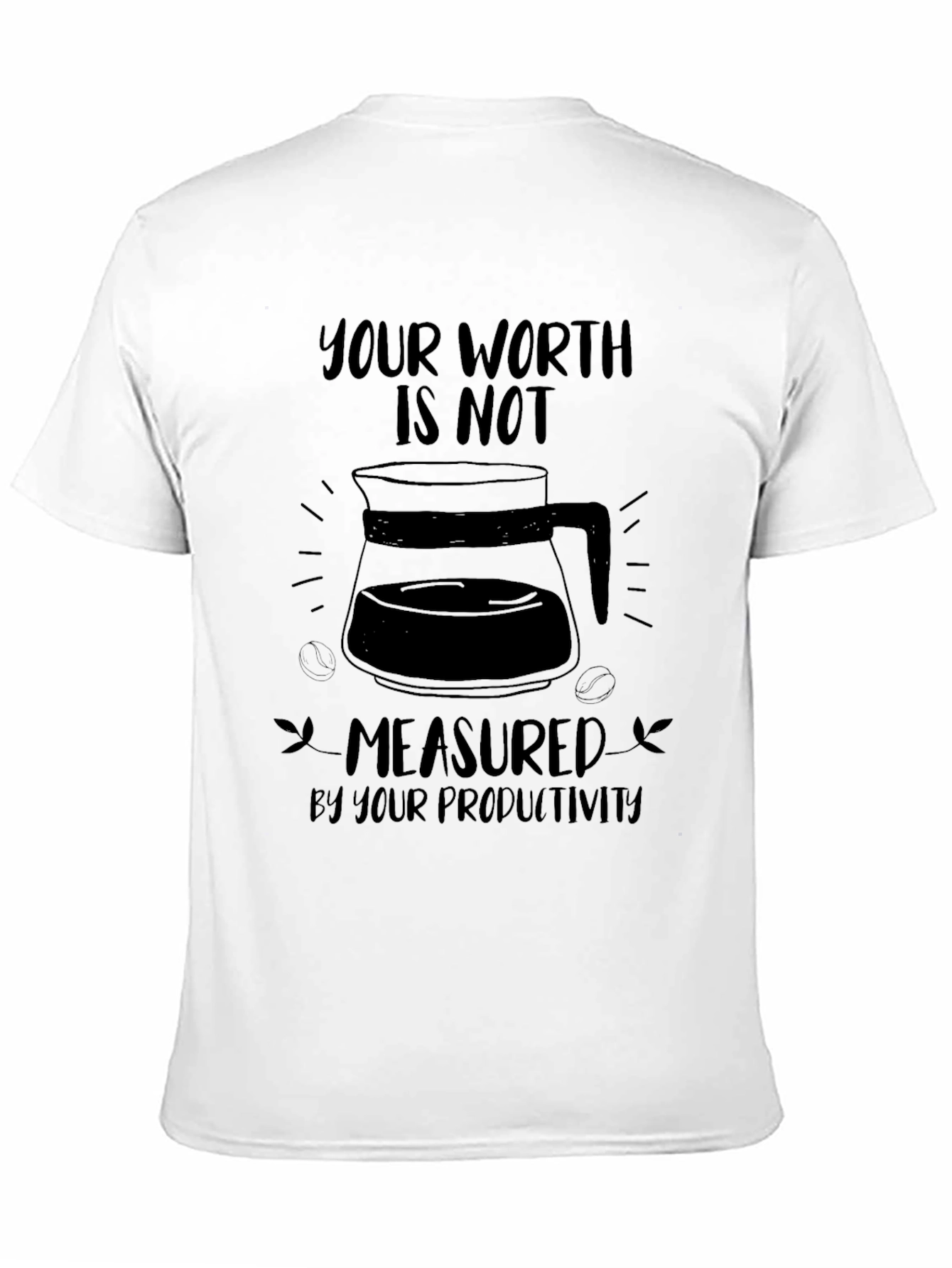 Worth Not Productivity Mens Black Graphic Tee