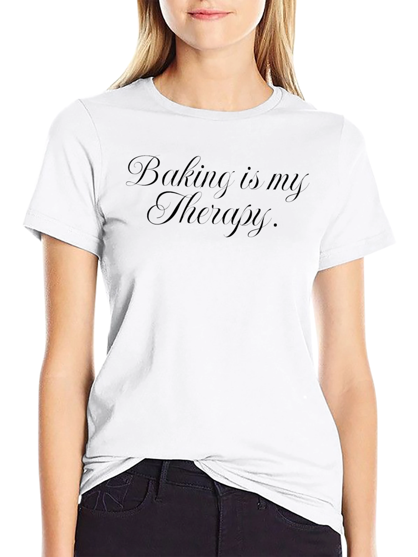 Baking Is My Therapy Black Graphic Tee