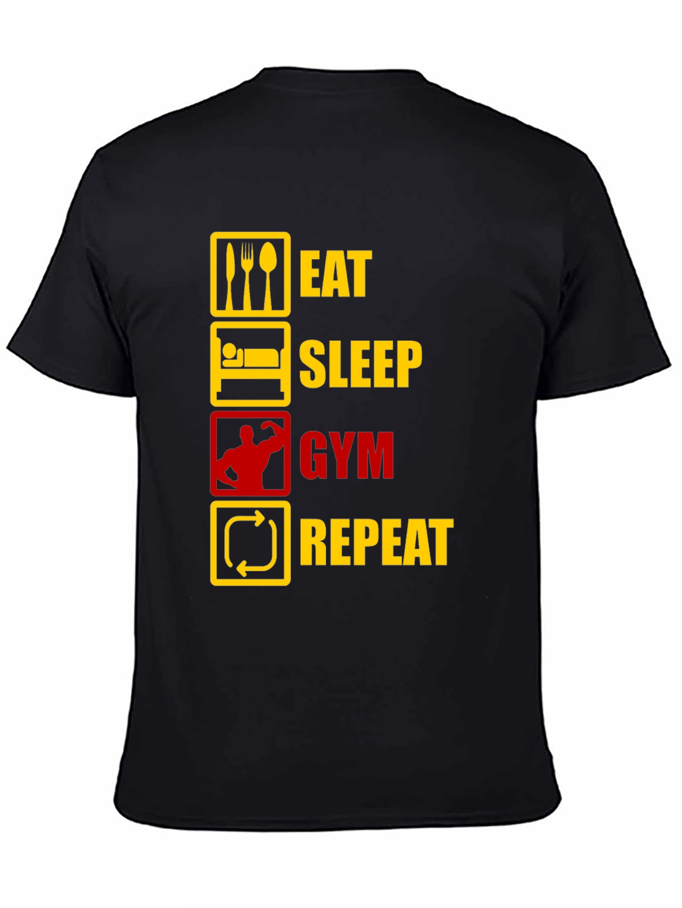 Eat Sleep Gym Repeat T-Shirt - Workout Motivation