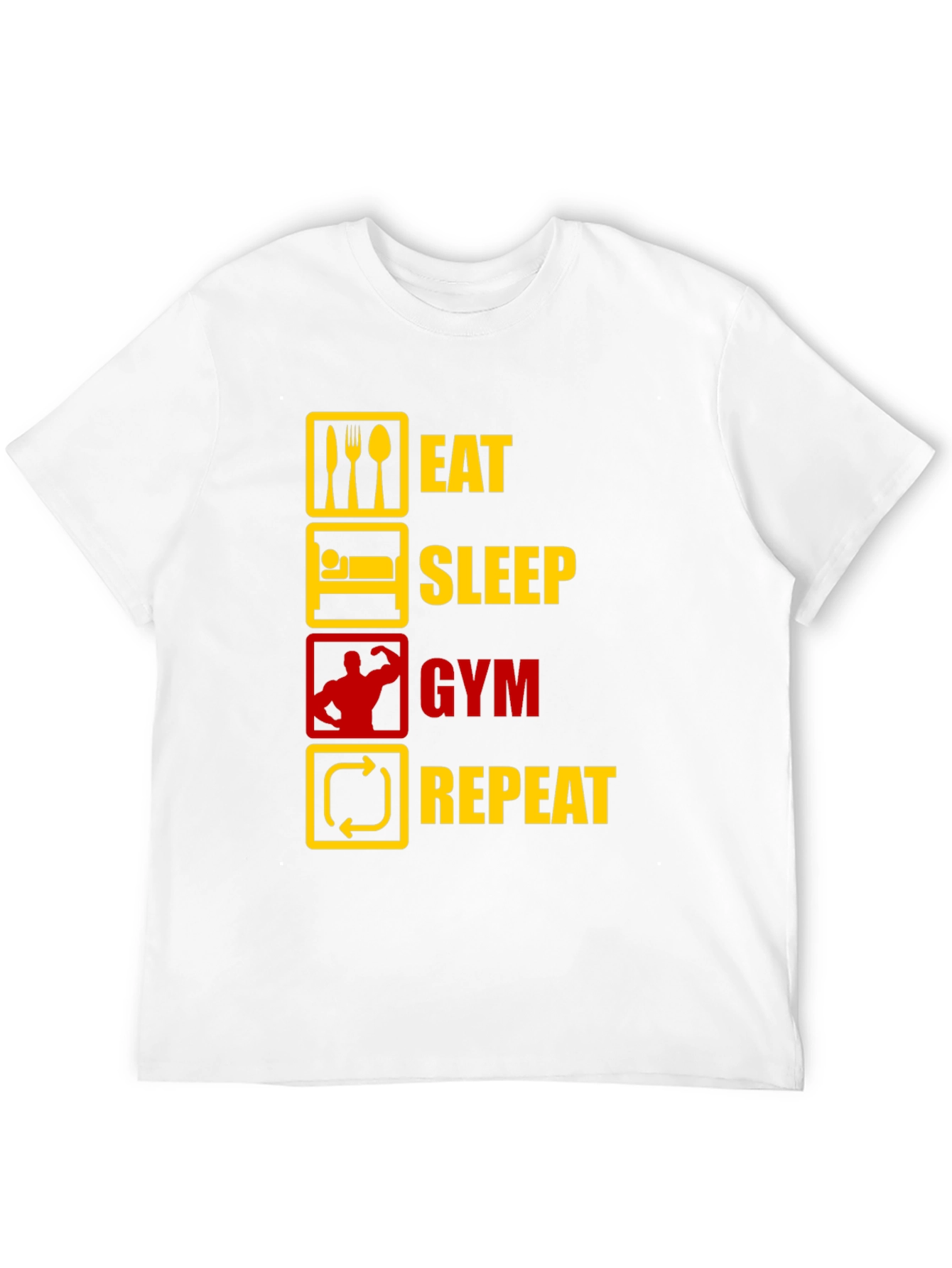 Eat Sleep Gym Repeat T-Shirt - Workout Motivation