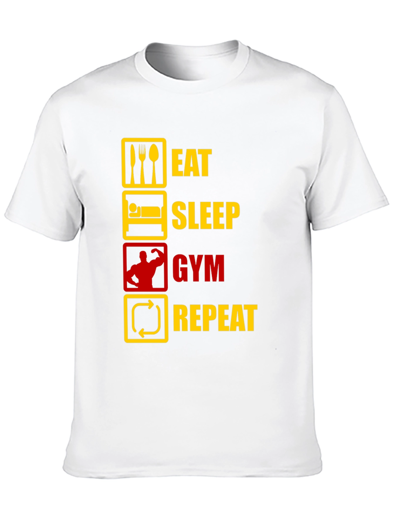 Eat Sleep Gym Repeat T-Shirt - Workout Motivation