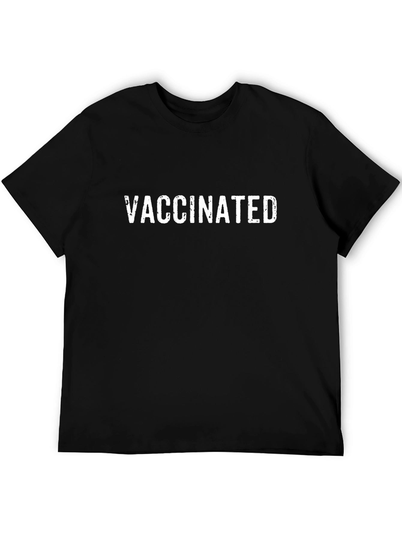 Vaccinated Graphic T-Shirt - Black Crew Neck