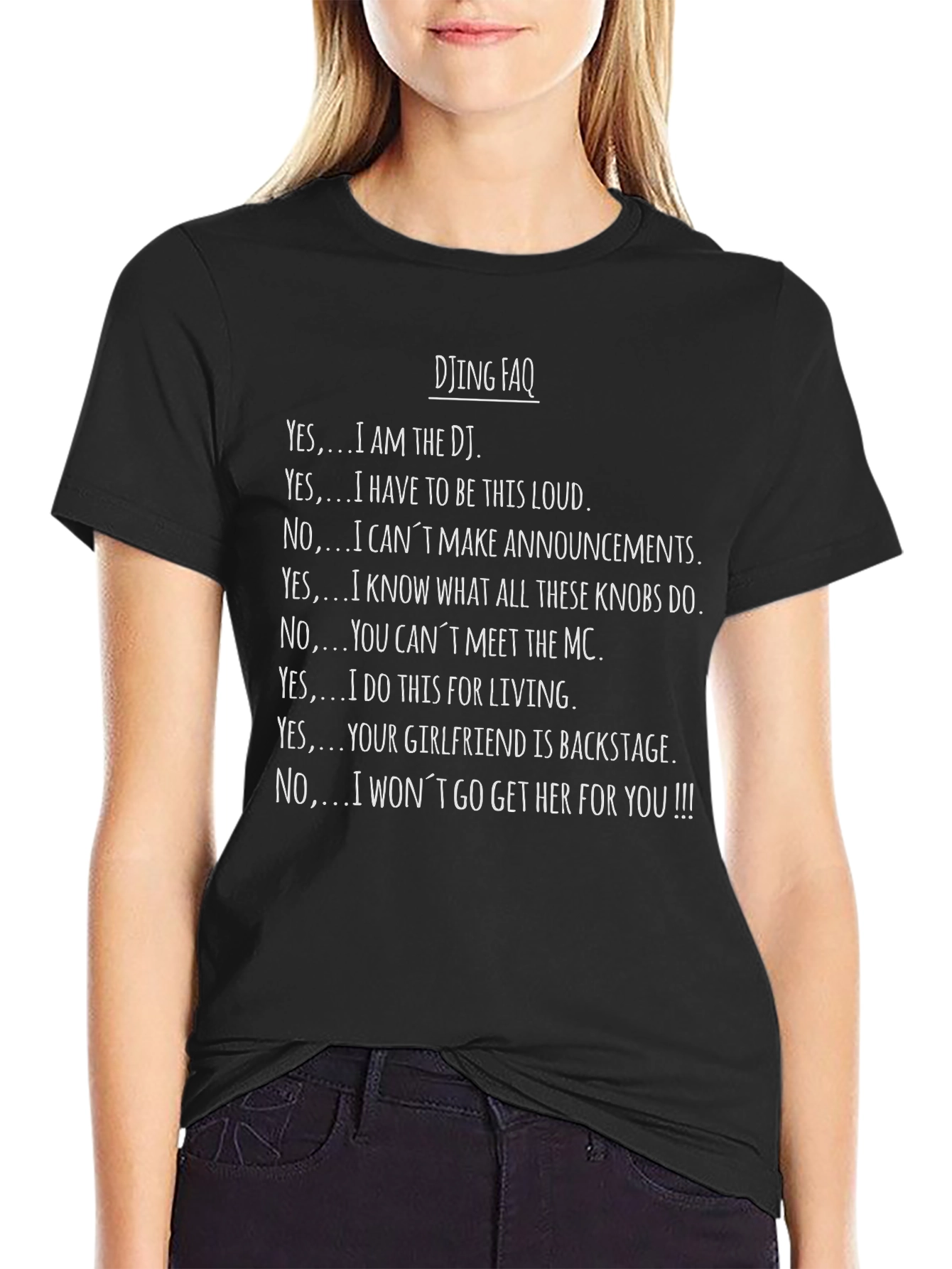 DJing FAQ Graphic Tee - DJ Humor